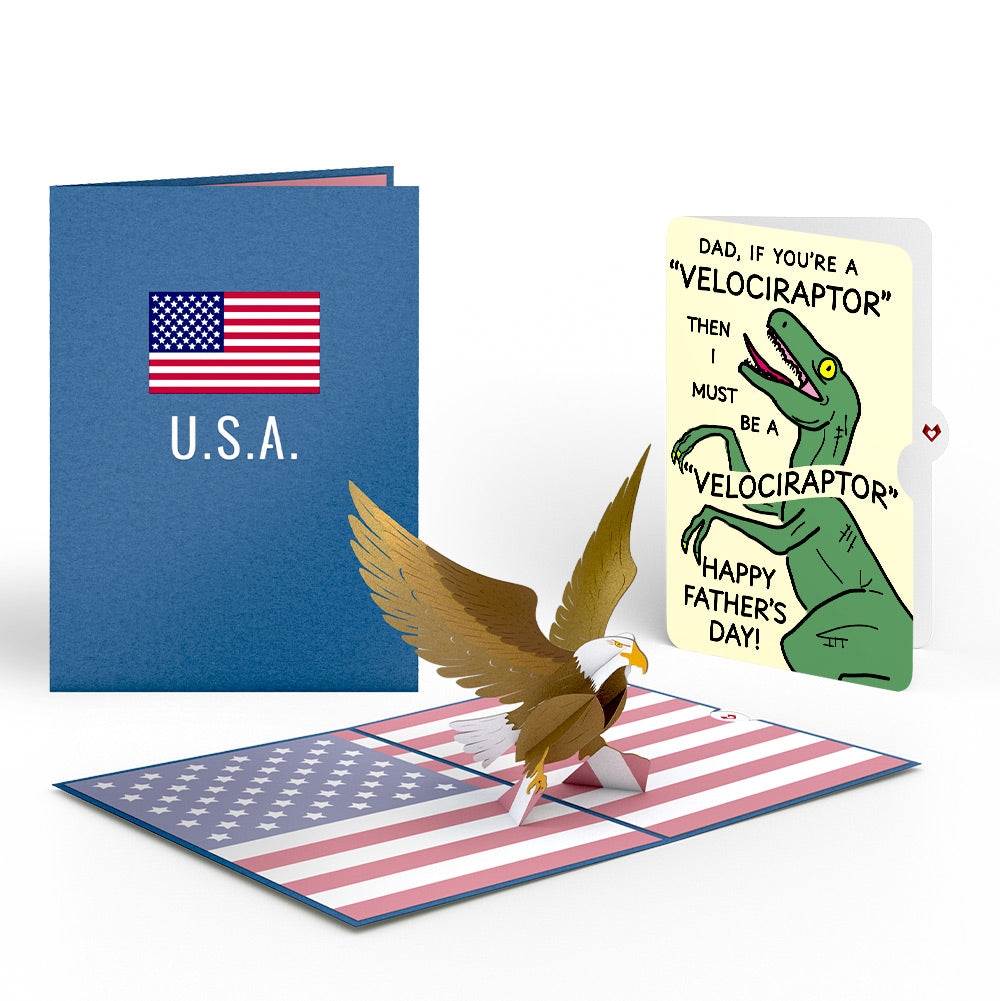 Patriotic Eagle Father's Day Pop-Up Card and Velociraptor Sentiment Set、mySite、solidvoid