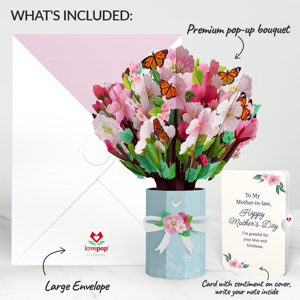 Cherry Blossom Butterfly Mother's Day Bouquet and Sentiment Set for Mother-in-law、mySite、solidvoid