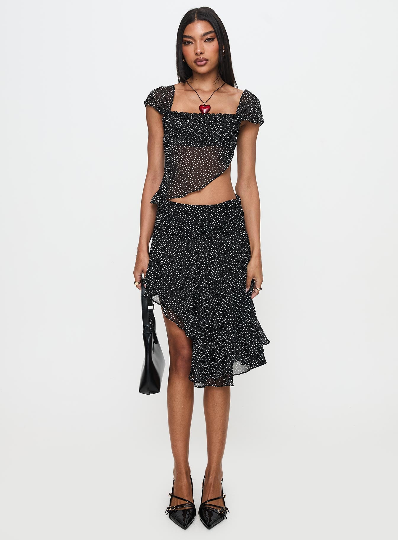 Legacy Midi Skirt Onyx Polka、mySite、solidvoid