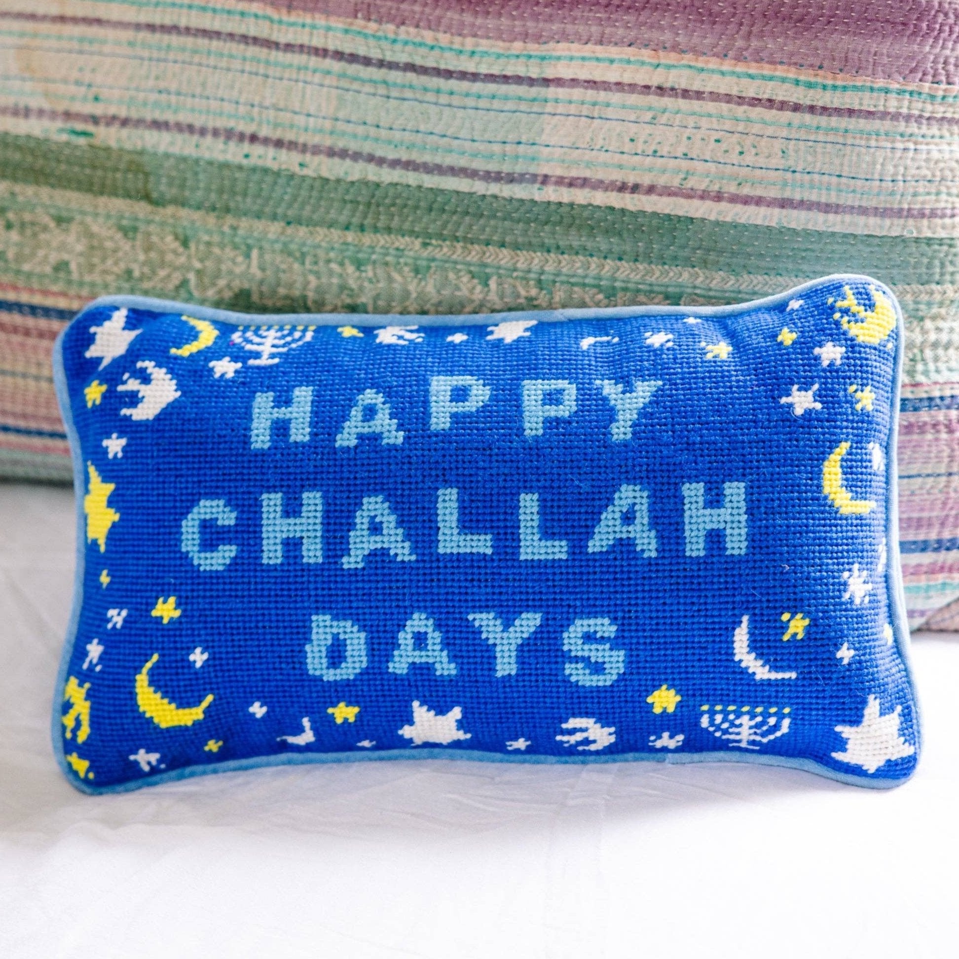 Happy Challah Days Needlepoint Pillow、mySite、topwebapps