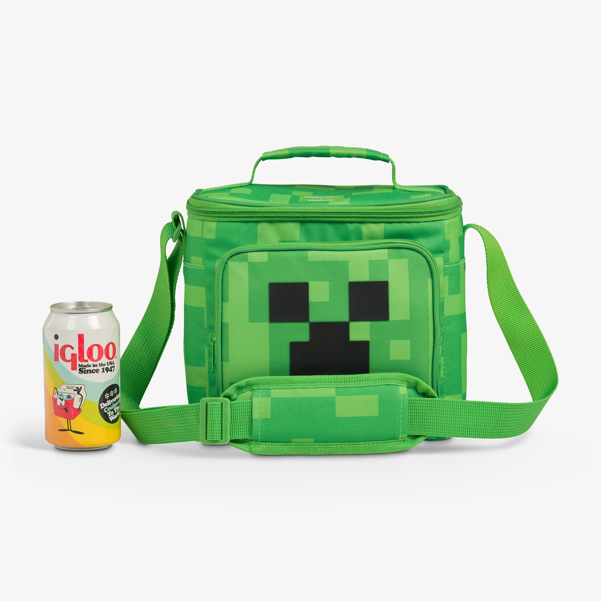 Minecraft Creeper Square Lunch Cooler Bag、mySite、noshort