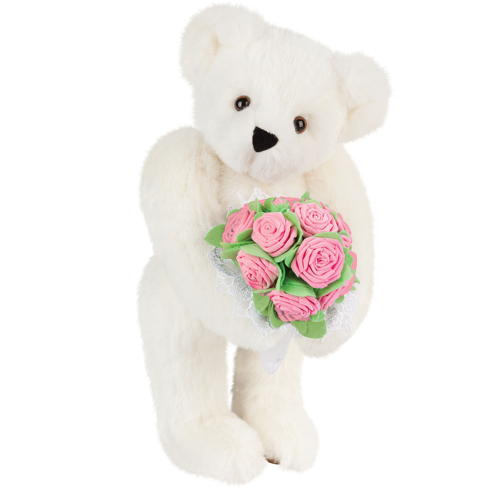 15 In. Pink Rose Bouquet Teddy Bear、mySite、g9winljtr