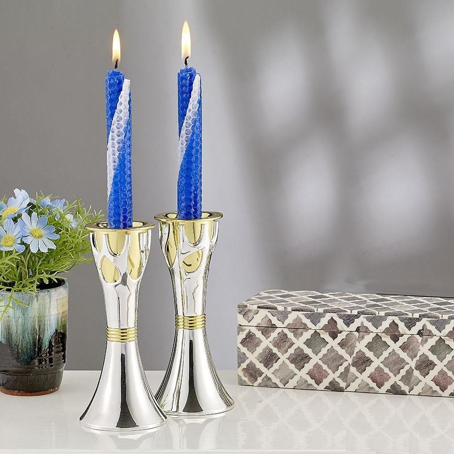 Premium Blue and White Beeswax Shabbat Candles | Set of 12、mySite、topwebapps