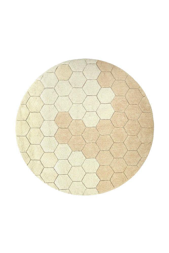 WASHABLE ROUND RUG HONEYCOMB GOLDEN、mySite、gigharbornorthrealestate