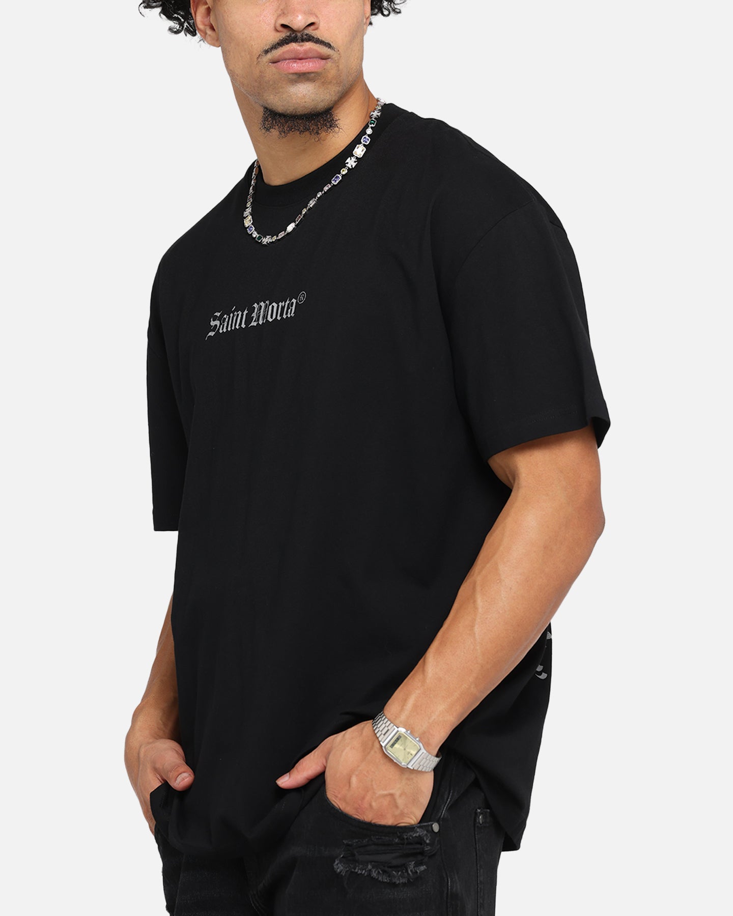 Saint Morta Weiry Hearts Boxy T-Shirt Black、mySite、zt4zffjzw