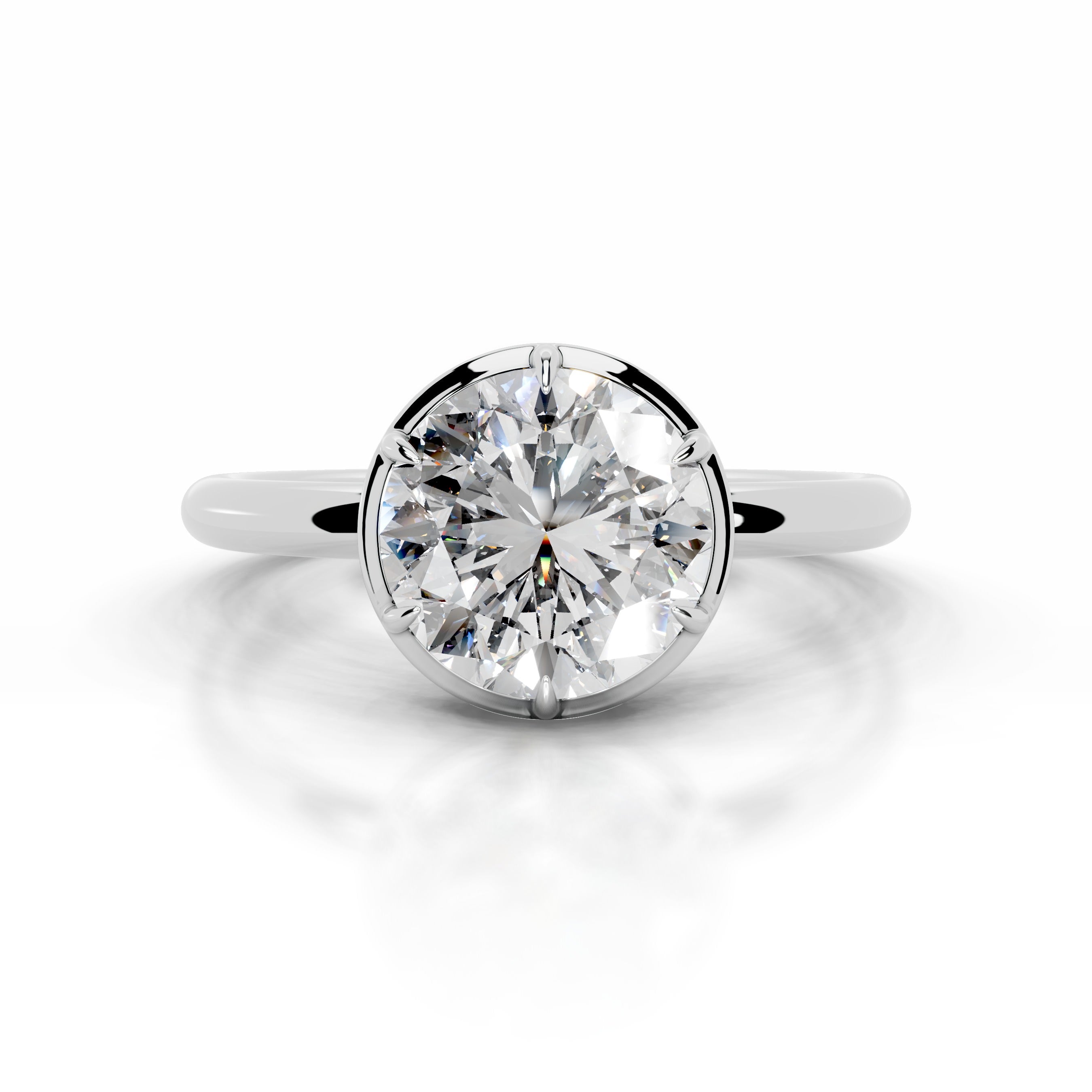 Narcisa Round Diamond Engagement Ring - 18K White Gold、mySite、hinf8tx79