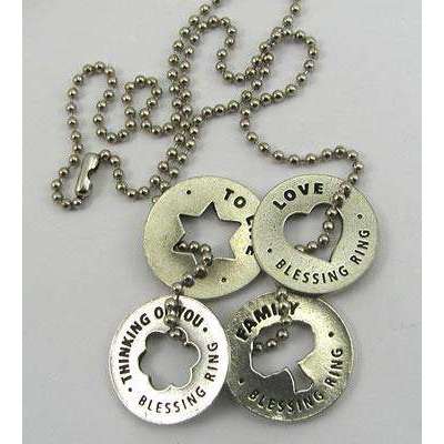 Whitney Howard Blessing Ring Necklace - Family, Love, L’Chaim, Thinking of You、mySite、topwebapps