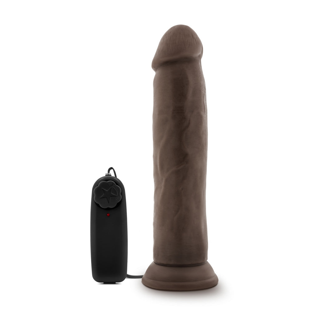 Dr. Skin By Blush® | Dr. Throb Realistic Chocolate 9.5-Inch Long Remote Control Vibrating Dildo、mySite、bottomscart