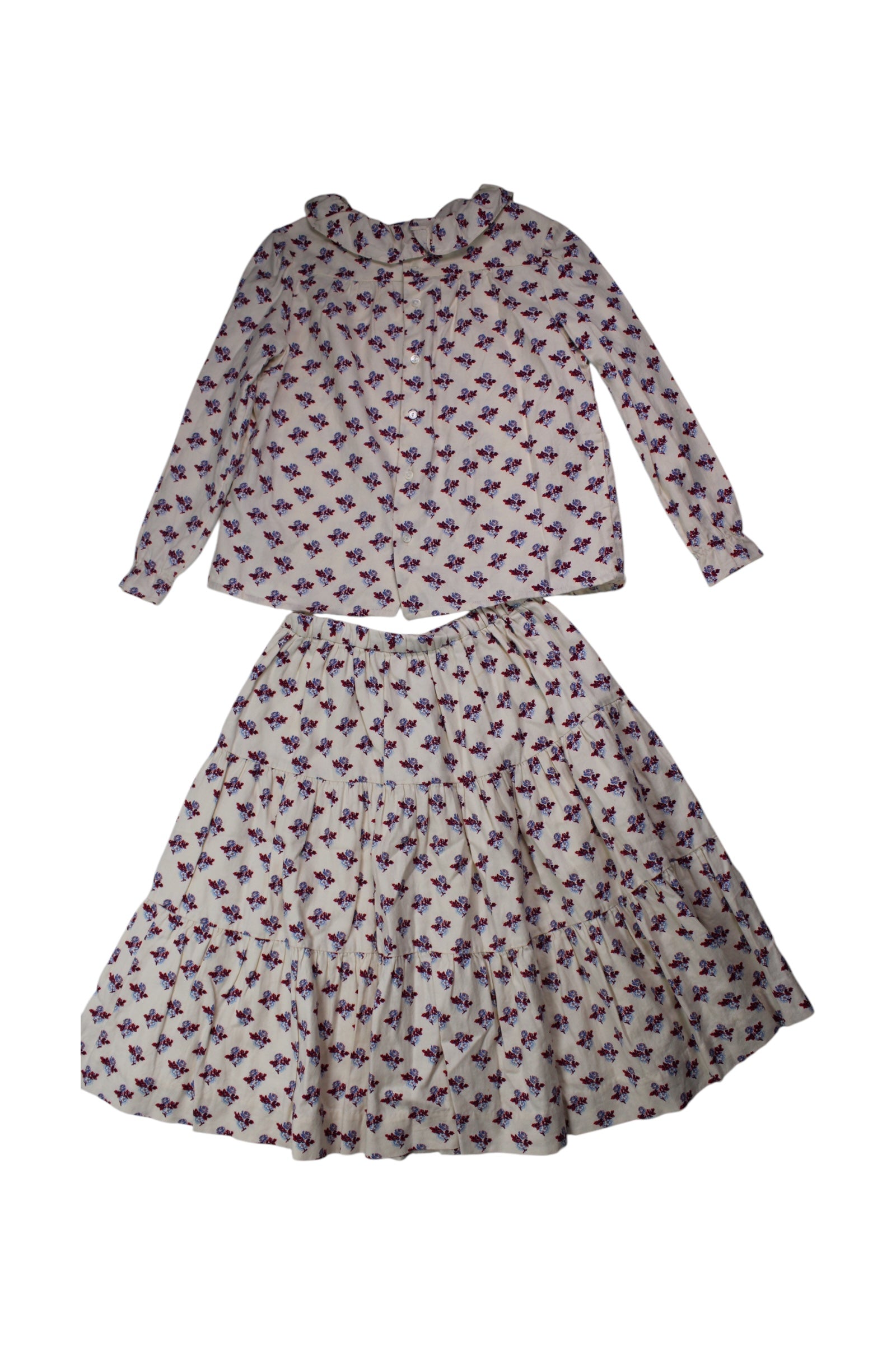 Bonpoint Ruffle Collar Floral Skirt Set Size 6T、mySite、g9winljtr