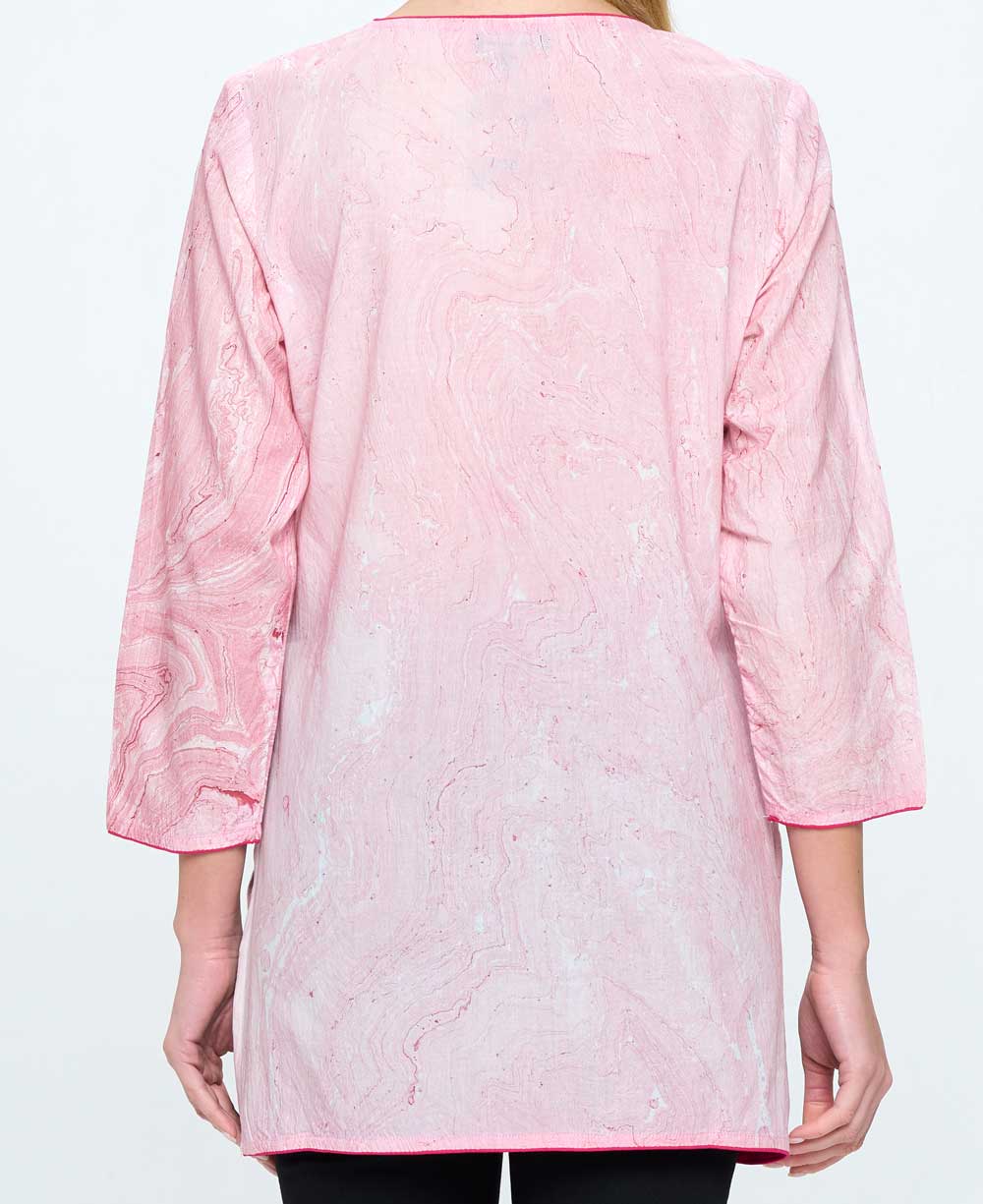Pink Marble Print Soft Cotton Tunic Top、mySite、topwebapps