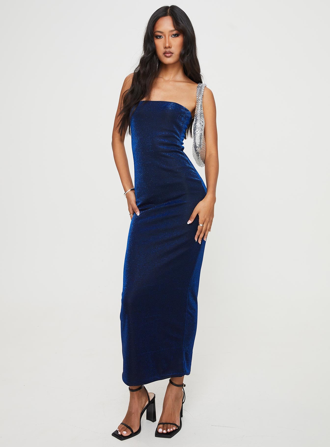 Samper Strapless Maxi Dress Navy Lower Impact、mySite、solidvoid