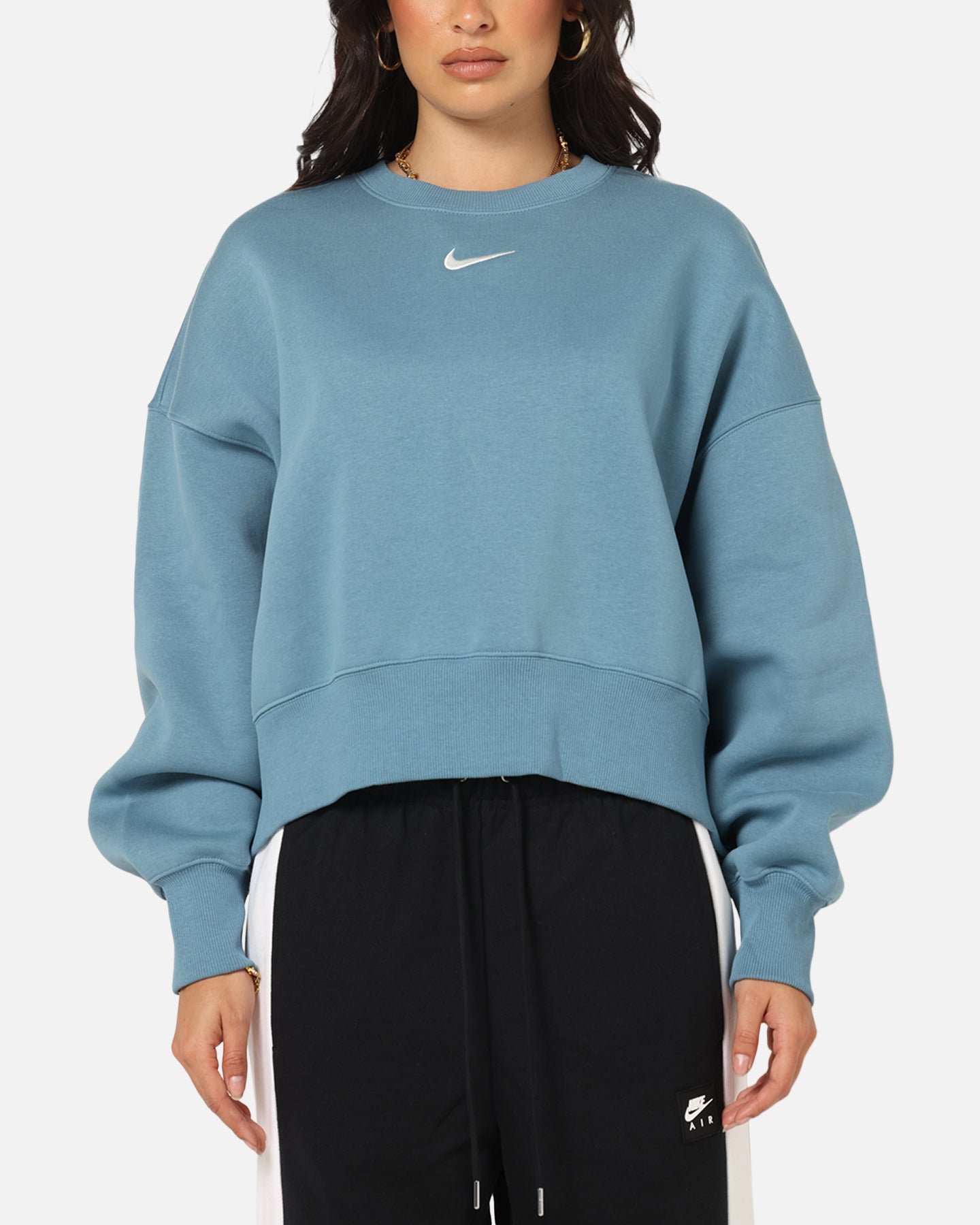 Nike Women's Nike Sportswear Style Fleece Over-Oversized Crewneck Smokey Blue/Sail、mySite、zt4zffjzw