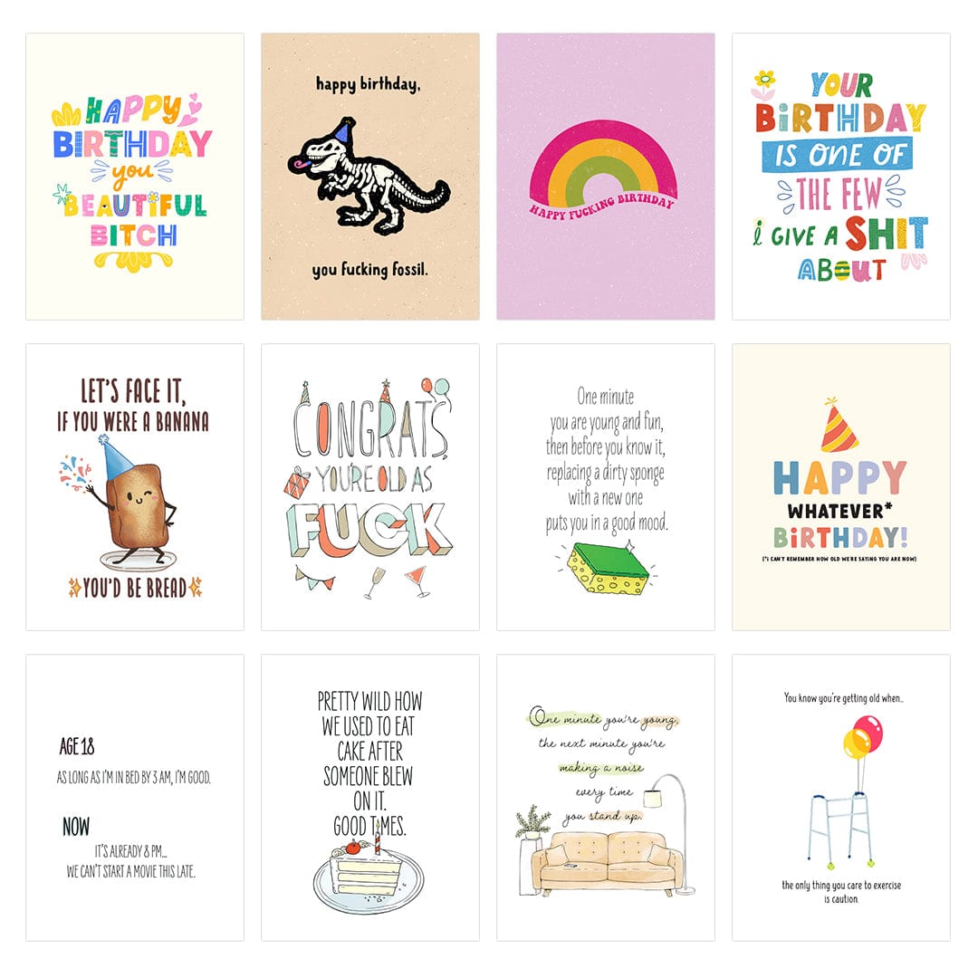  Funny Birthday Cards 12 Pack (Assorted)、mySite、ghnorth