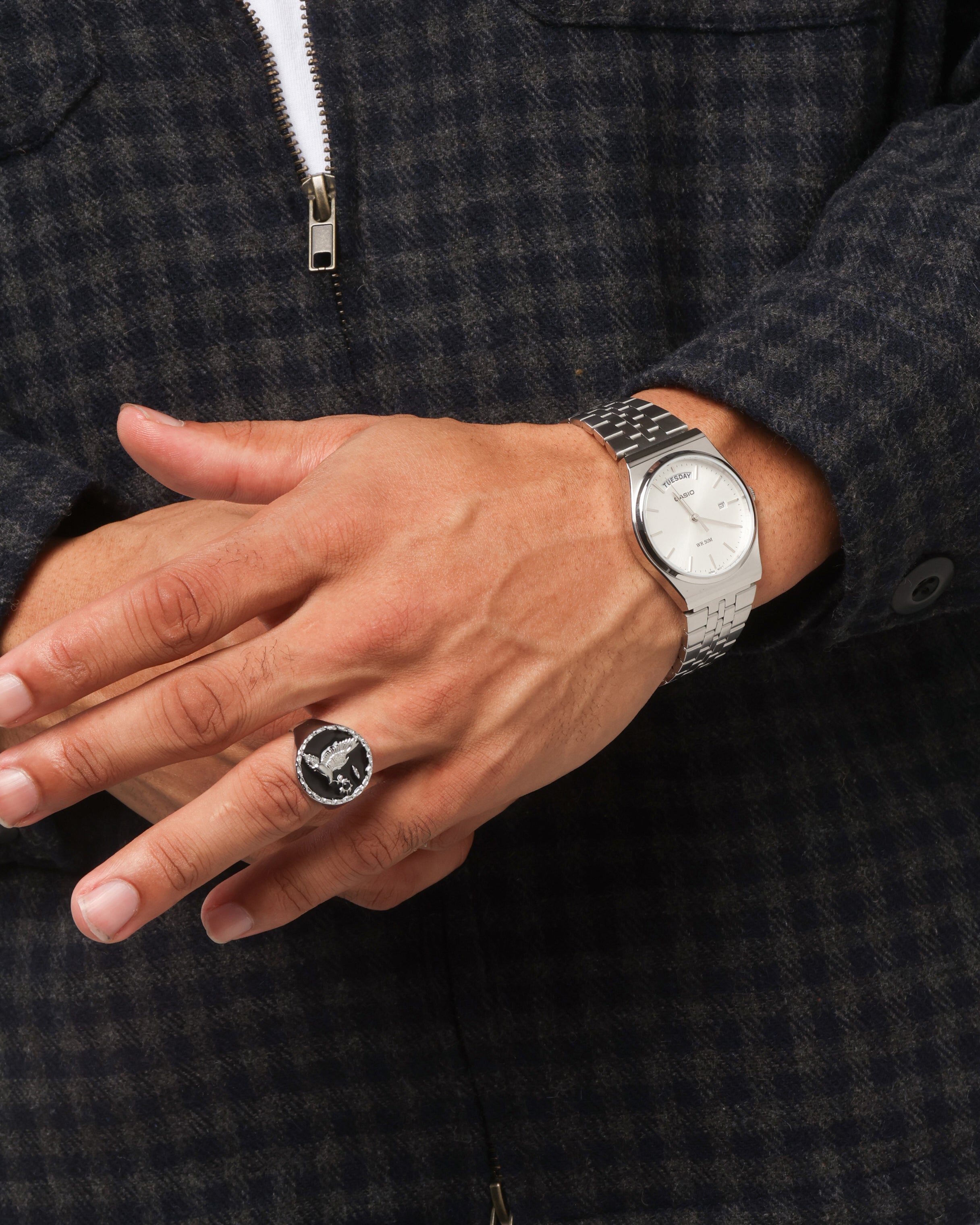 Casio MTP-B146D-7AVDF Watch Silver、mySite、zt4zffjzw