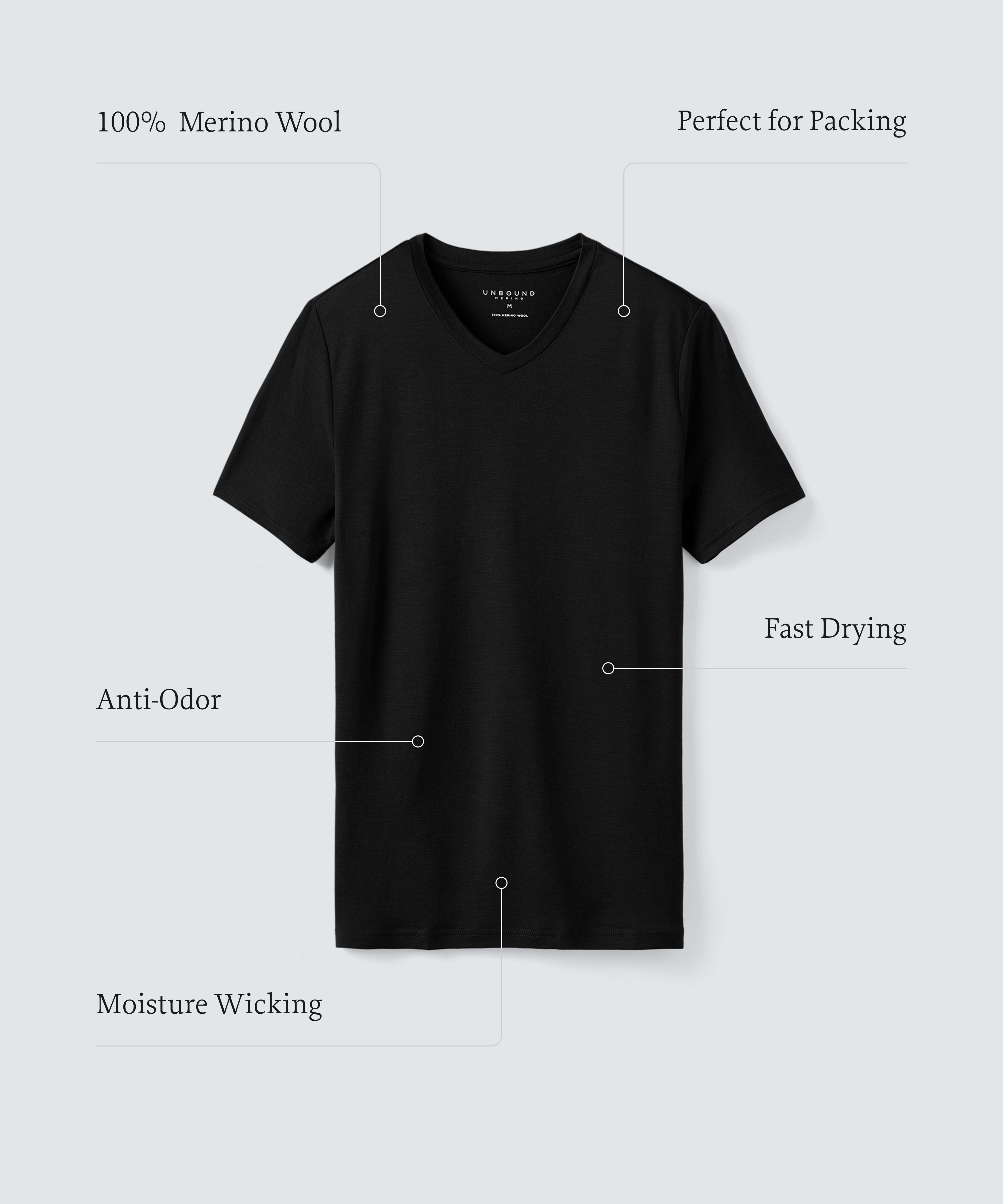 Men's Merino V-Neck T-Shirt、mySite、noshort