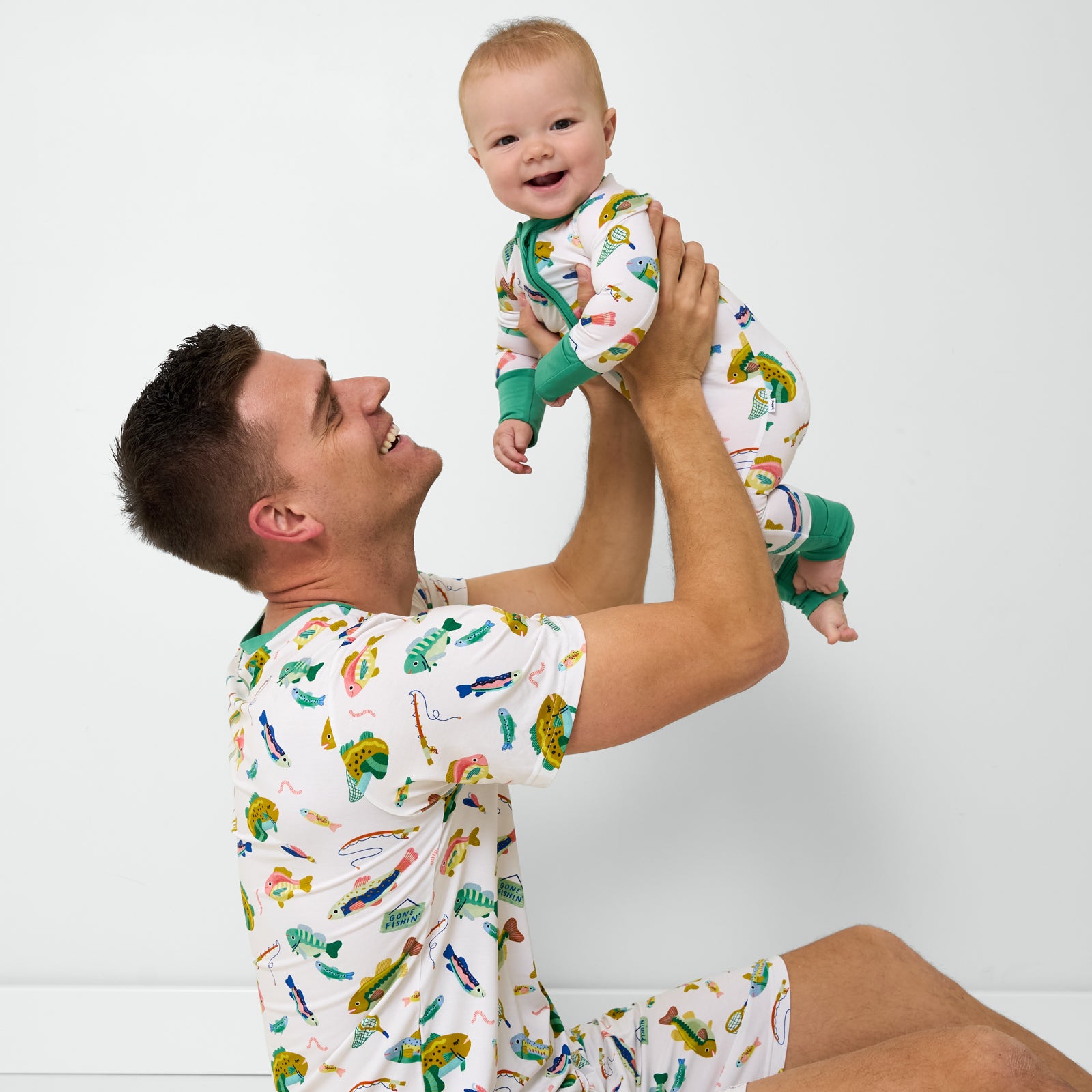 Gone Fishin' Men's Short Sleeve Pajama Top、mySite、g9winljtr