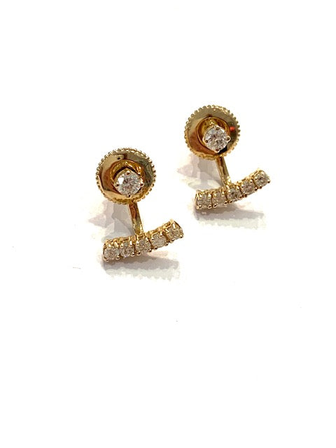 Intrigue Archive Yellow Gold Diamond Jacket Drop Earrings、mySite、noshort