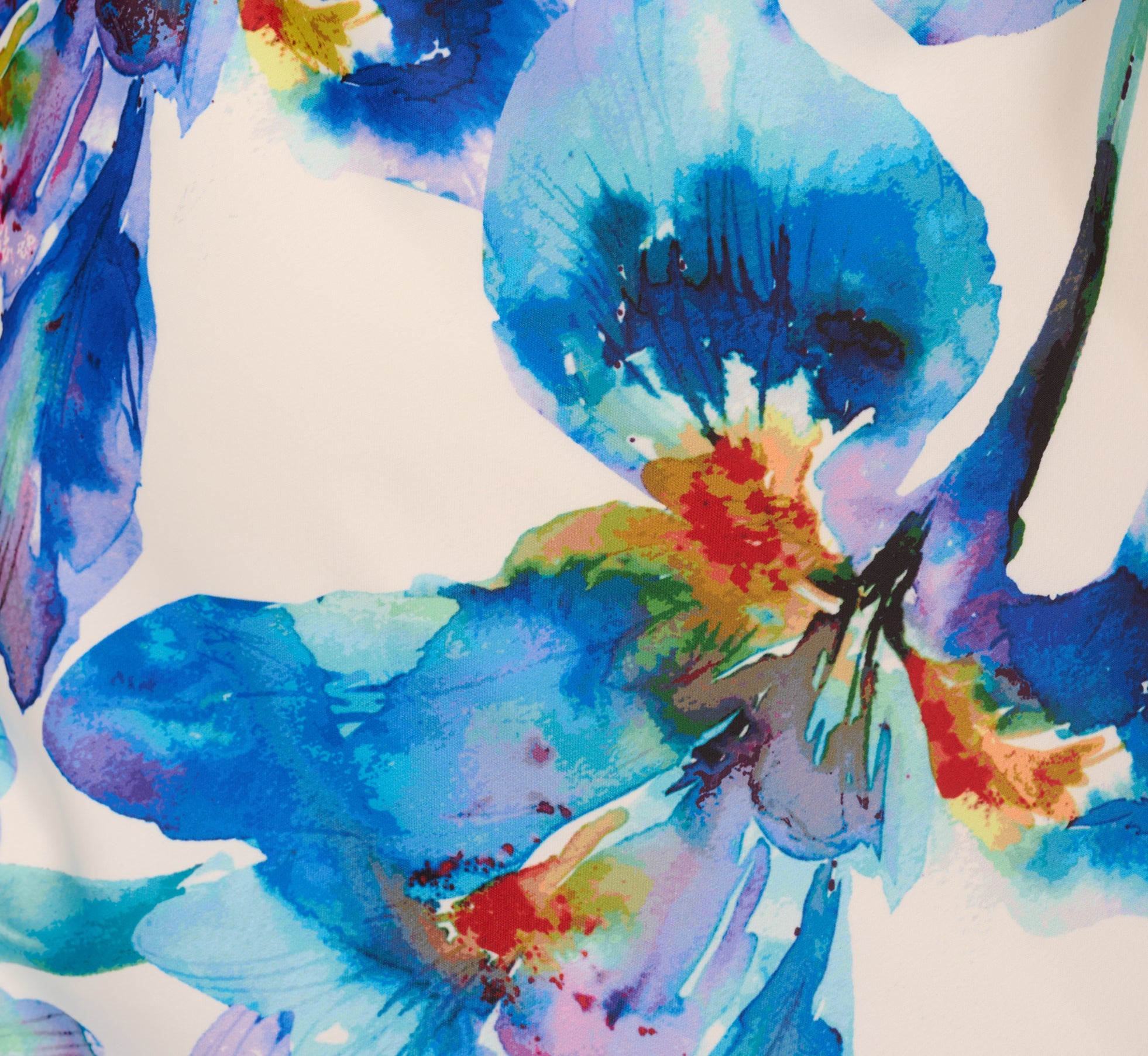 Embellished Strap Floral Satin Slip Dress In Blue Ivory Multi、mySite、solidvoid