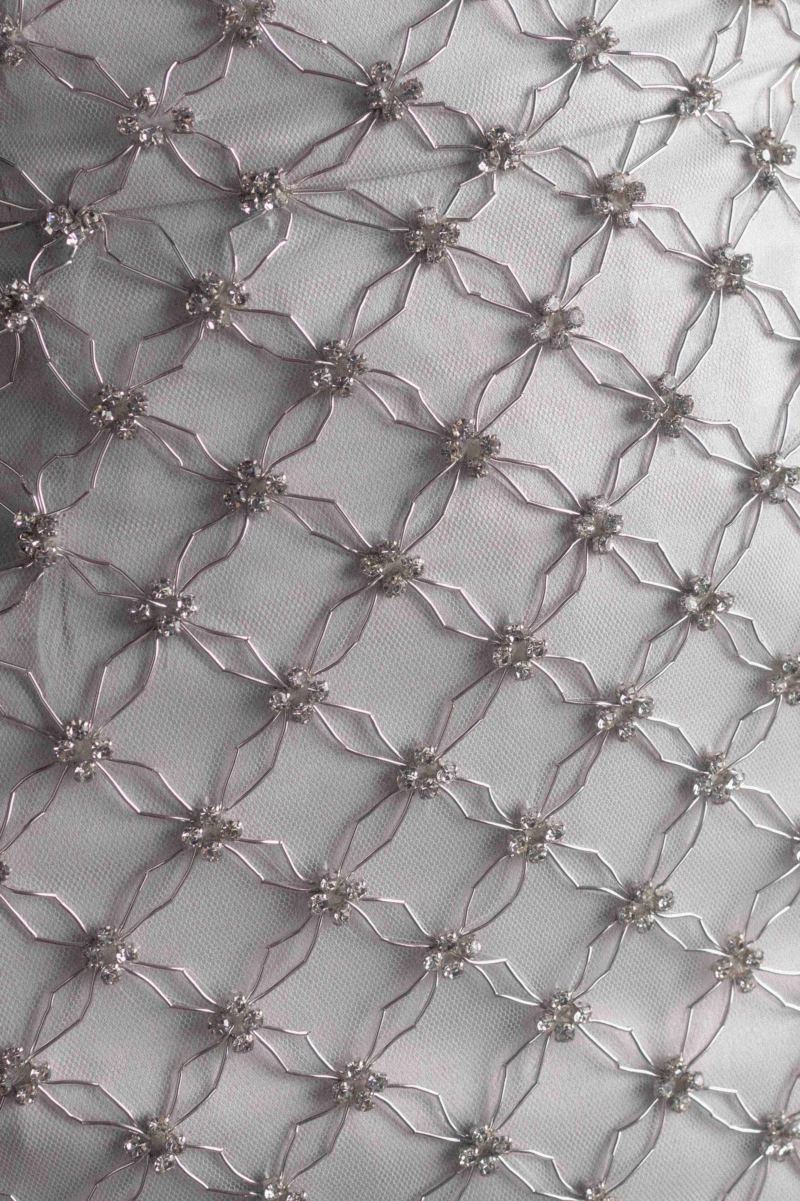 Zuri Hand Beaded Embellished Peplum Corset - Silver、mySite、solidvoid