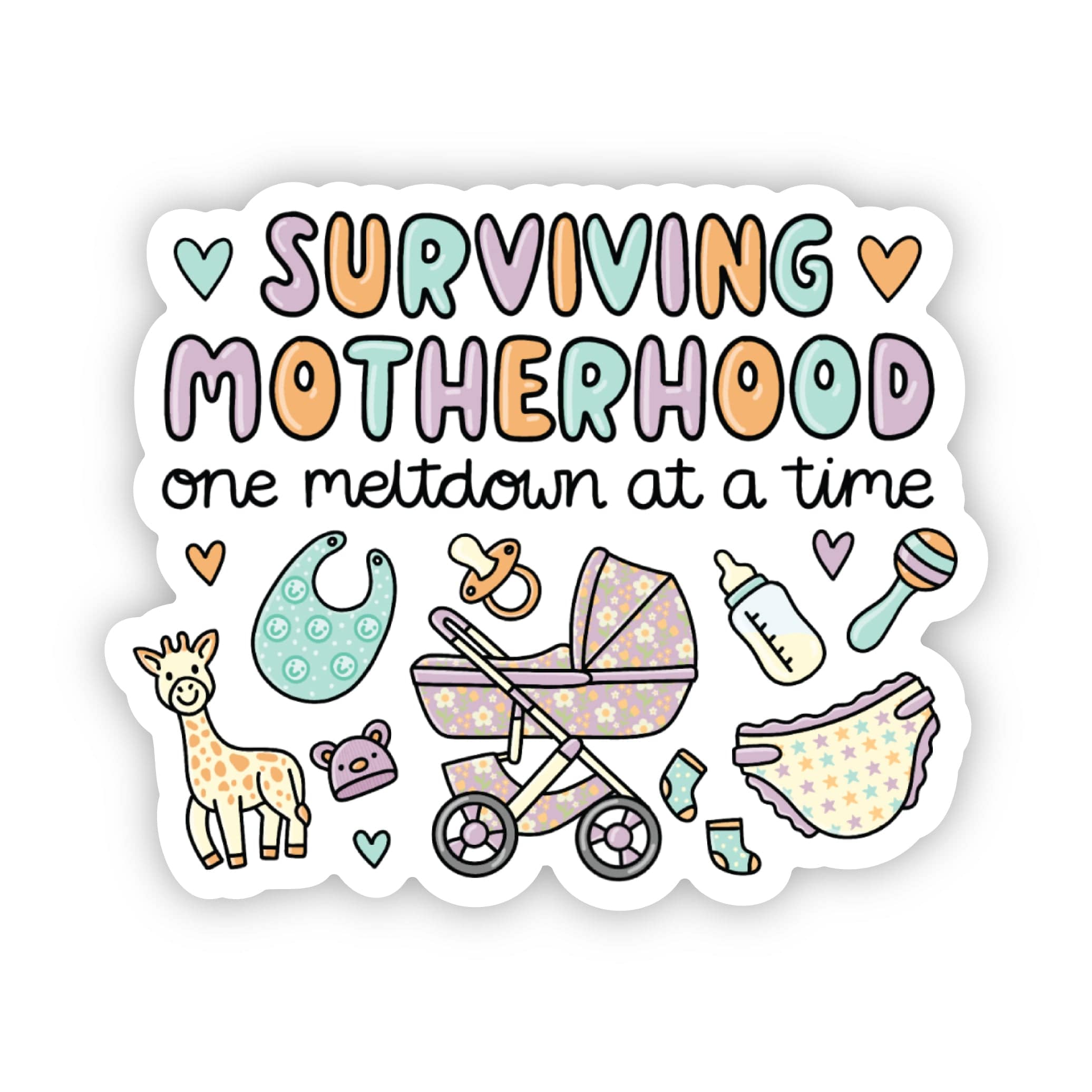  Surviving motherhood one meltdown at a time cute sticker、mySite、elrpsem3k
