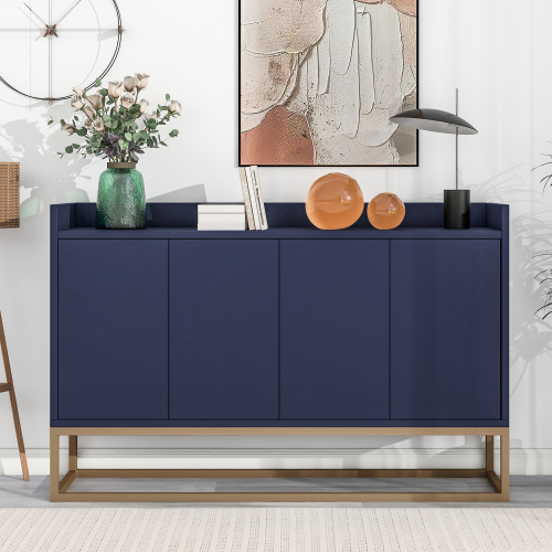 TREXM Modern Sideboard Elegant Buffet Cabinet with Large Storage Space for Dining Room, Entryway (Navy)、、casual