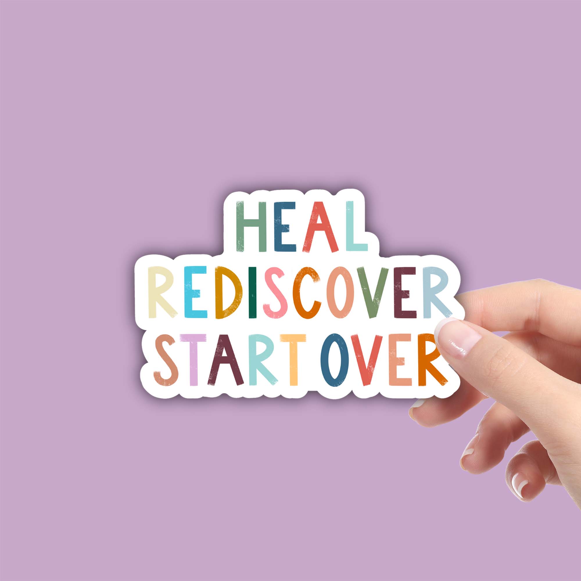  Heal Rediscover Start Over Positivity Lettering Sticker、mySite、ghnorth