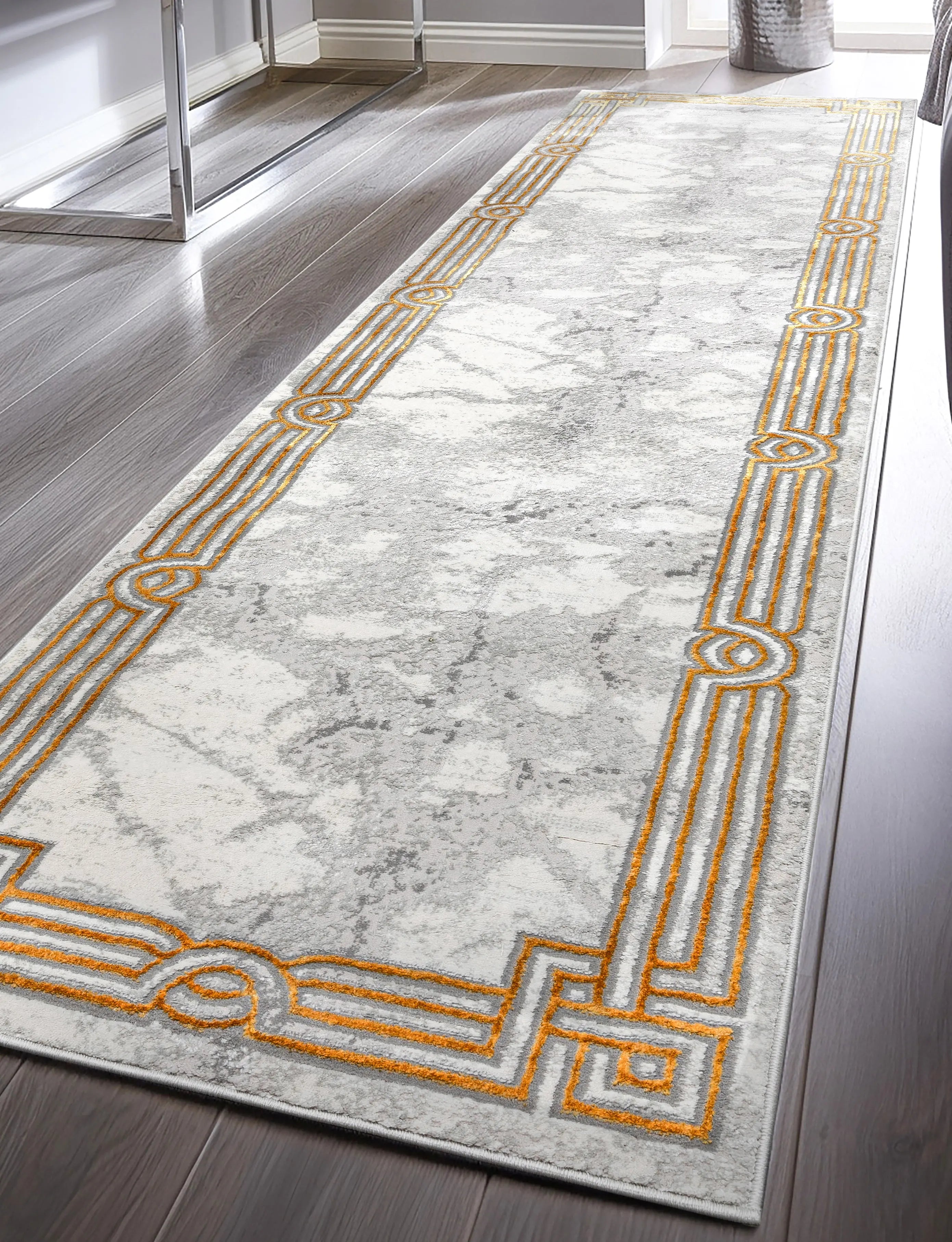 Huntington Retro Marble Border Glam Rug、mySite、gigharbornorthrealestate