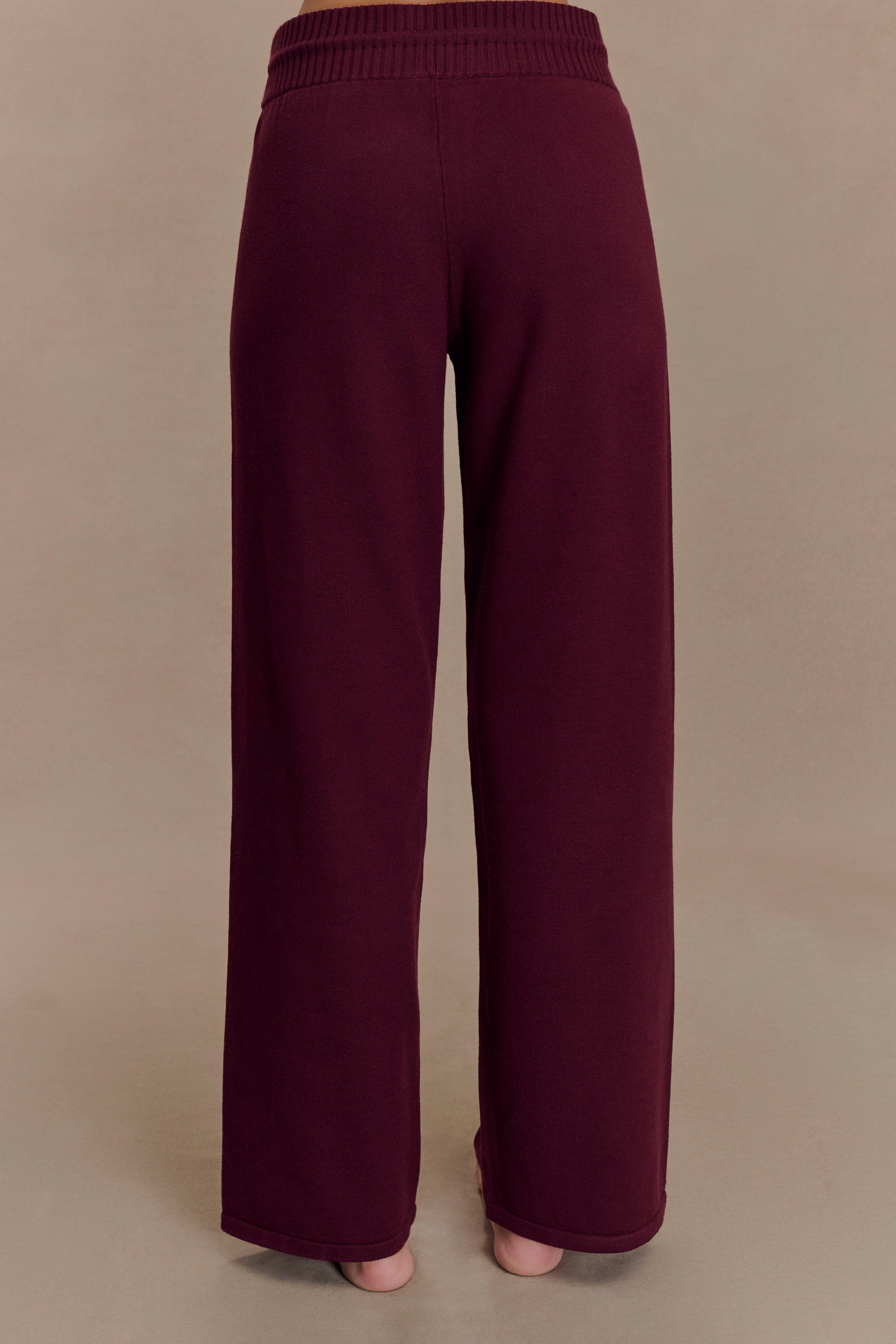 Natalya Knit Wide Leg Pants - Merlot、mySite、solidvoid