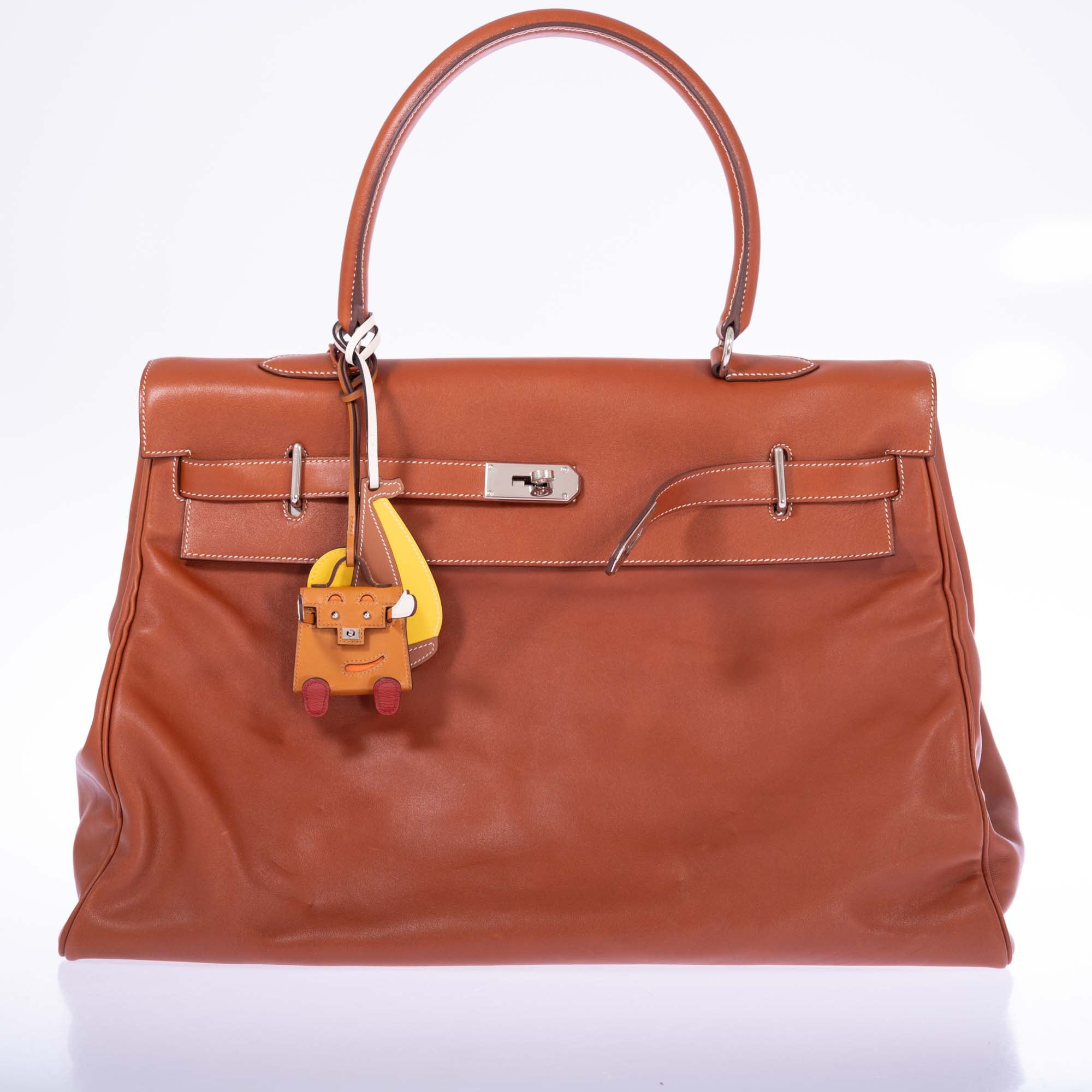 Hermès Kelly 50 Relax Travel Bag Fauve Box Leather Palladium Hardware、mySite、garminoutage.com