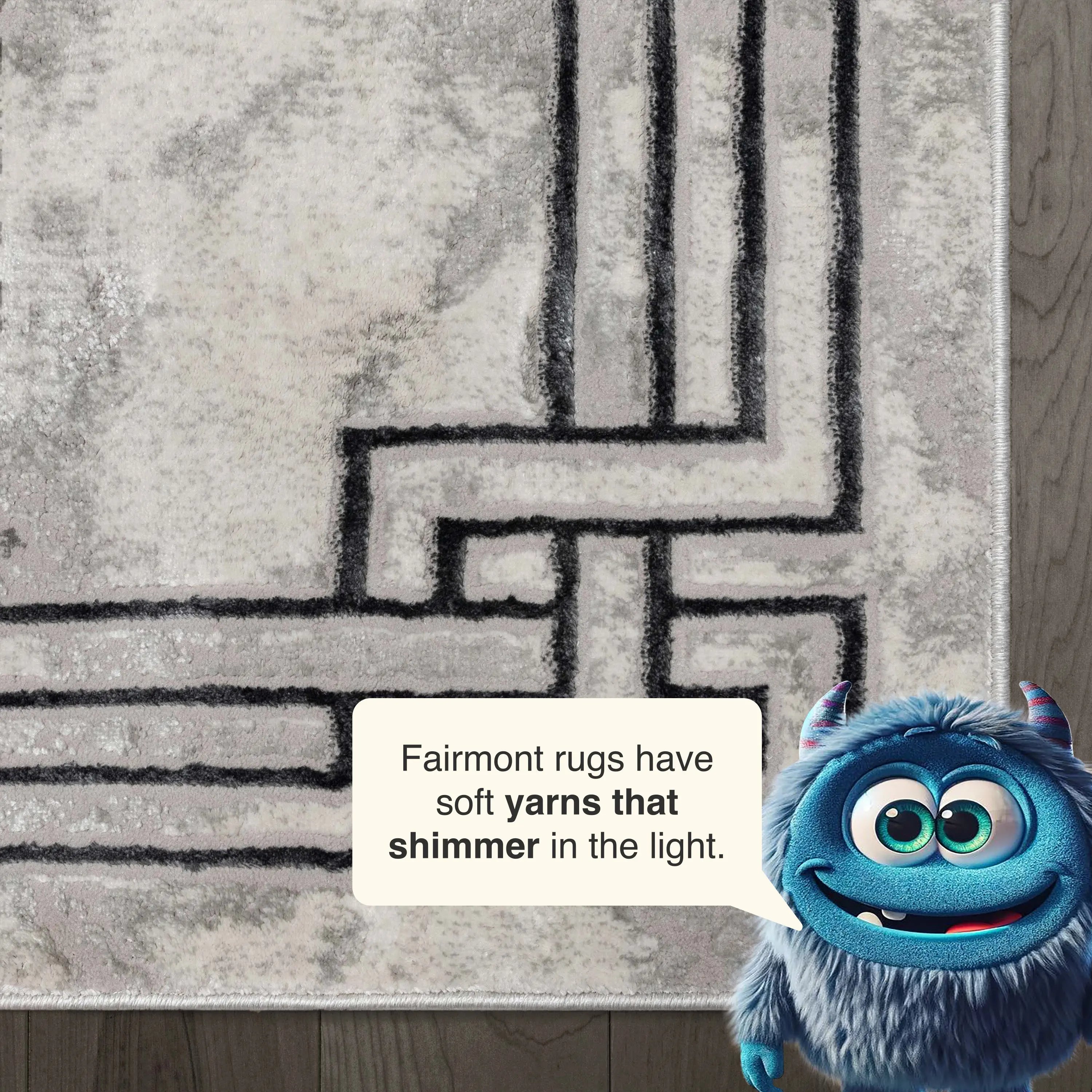 Huntington Retro Marble Border Glam Rug、mySite、gigharbornorthrealestate