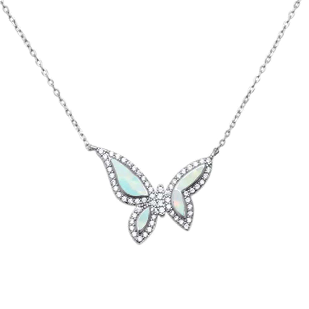 Butterfly Necklace Sterling Silver Different Stone Options、mySite、g9winljtr