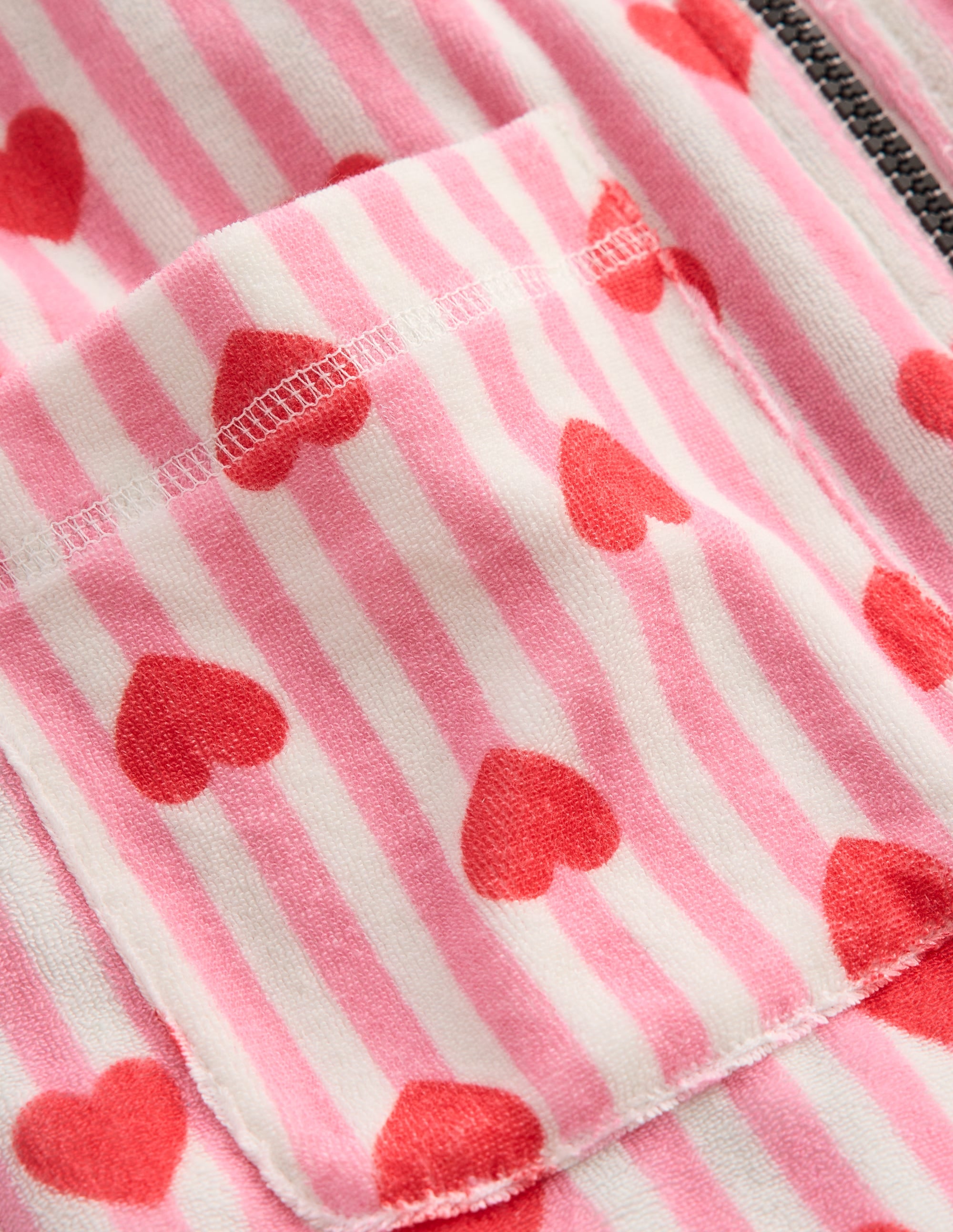  Romie Towelling Zip Throw-On-Bubblegum Pink Heart Stripe、mySite、ashleygrahame