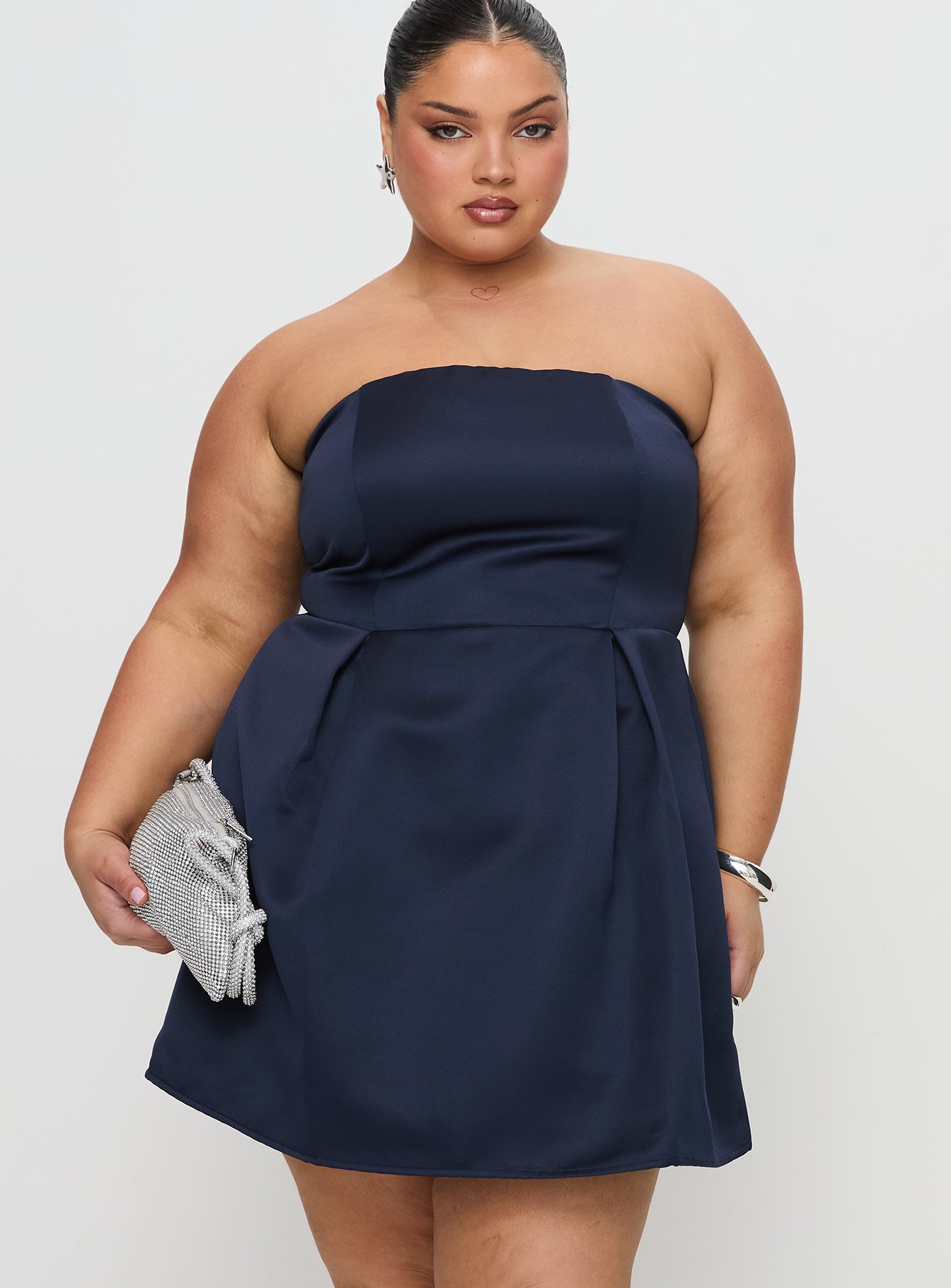 Spader Corset Mini Dress Navy Curve、mySite、solidvoid