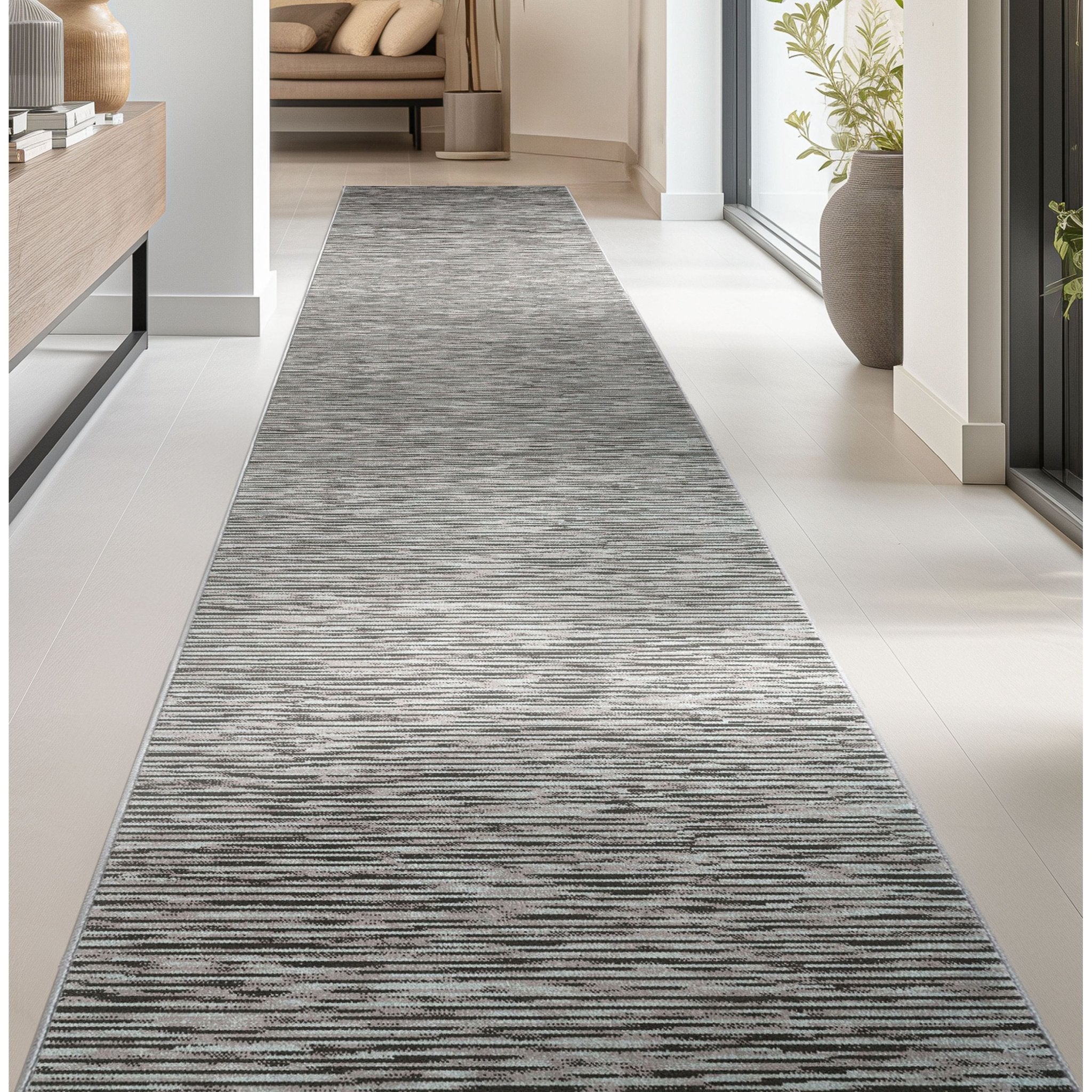 Custom Size Runner Modern Striations Almond Blush Choose Your Width x Choose Your Length Hallway Runner Rug、mySite、gigharbornorthrealestate