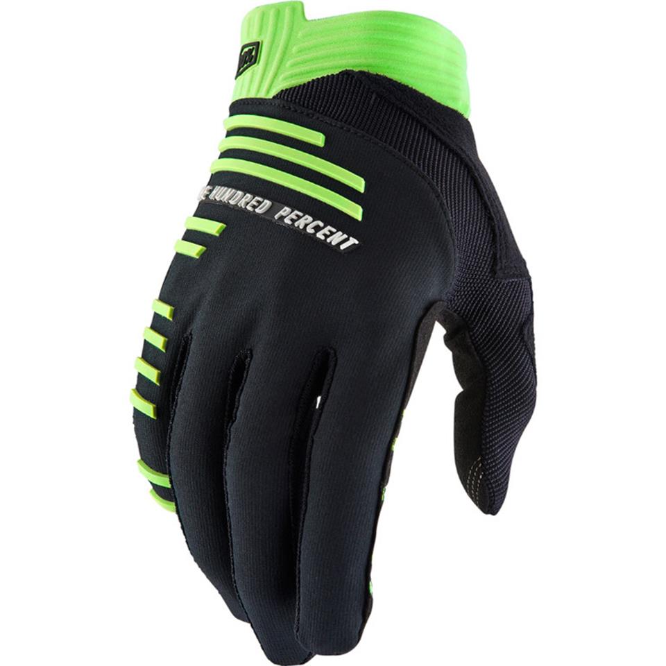  100% R-Core Race Gloves - Black/Lime、mySite、merchandisen