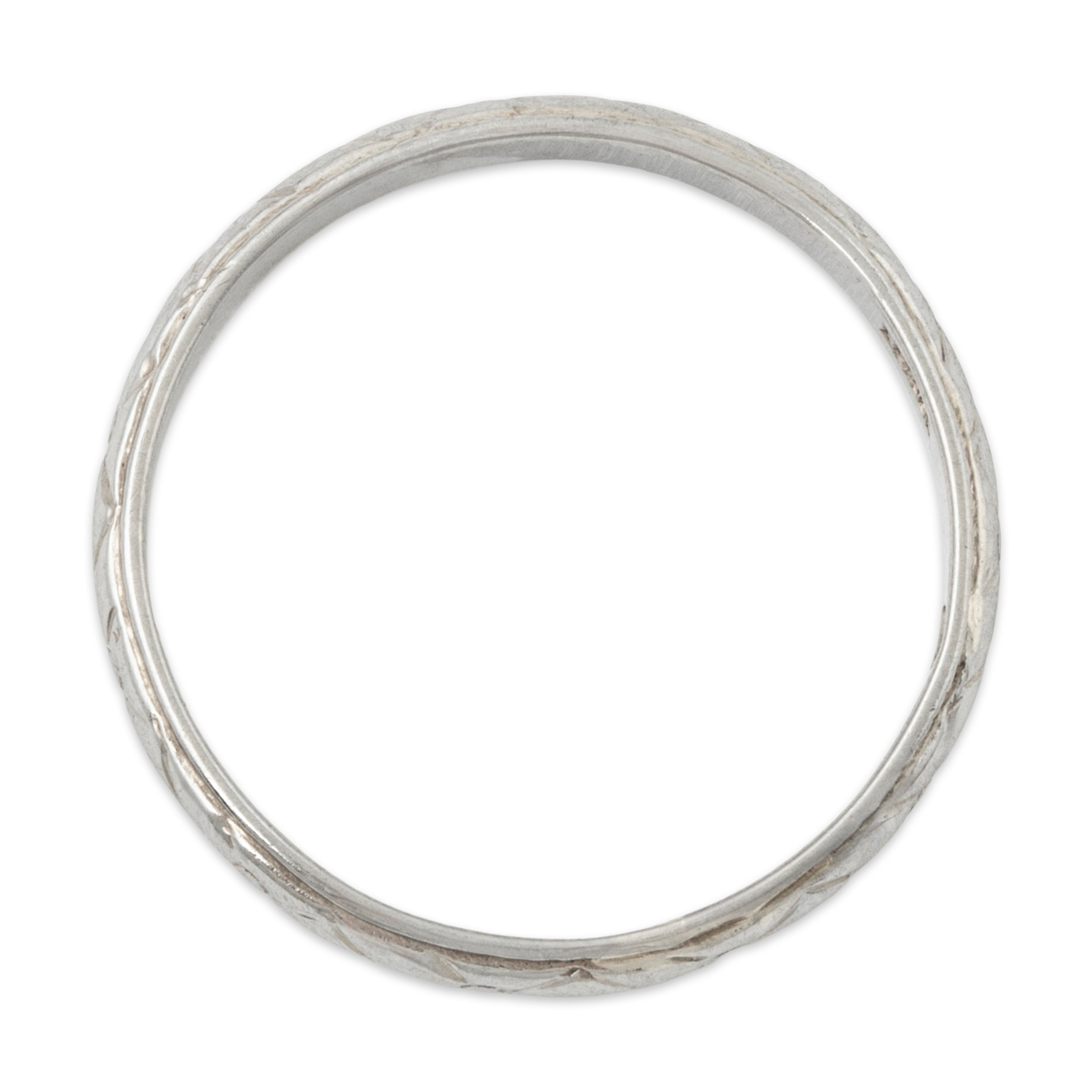 Antique Art Deco 18k White Gold Engraved Details Band Ring 6.25、mySite、hinf8tx79