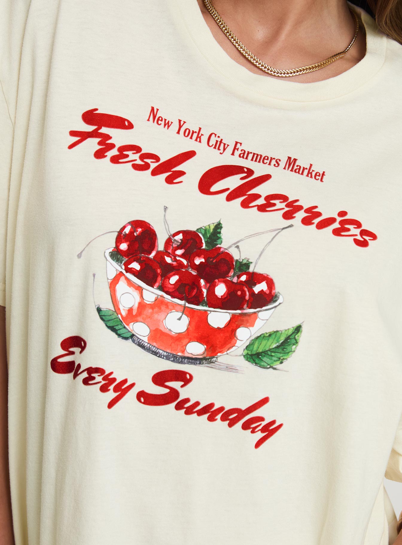 Fresh Cherries Oversized Tee Yellow、mySite、solidvoid