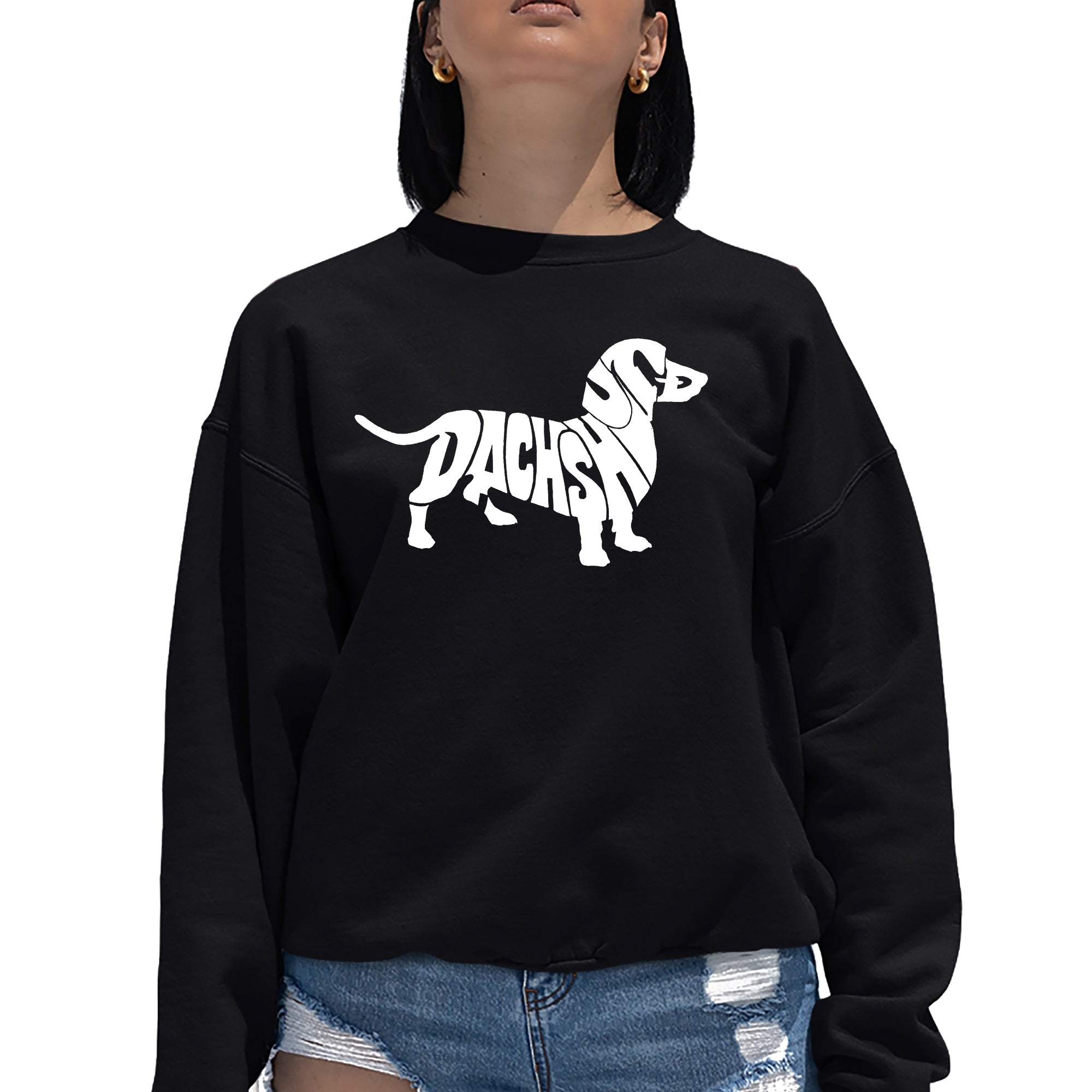Dachshund Word Art Crewneck Sweatshirt、mySite、camillekostekn