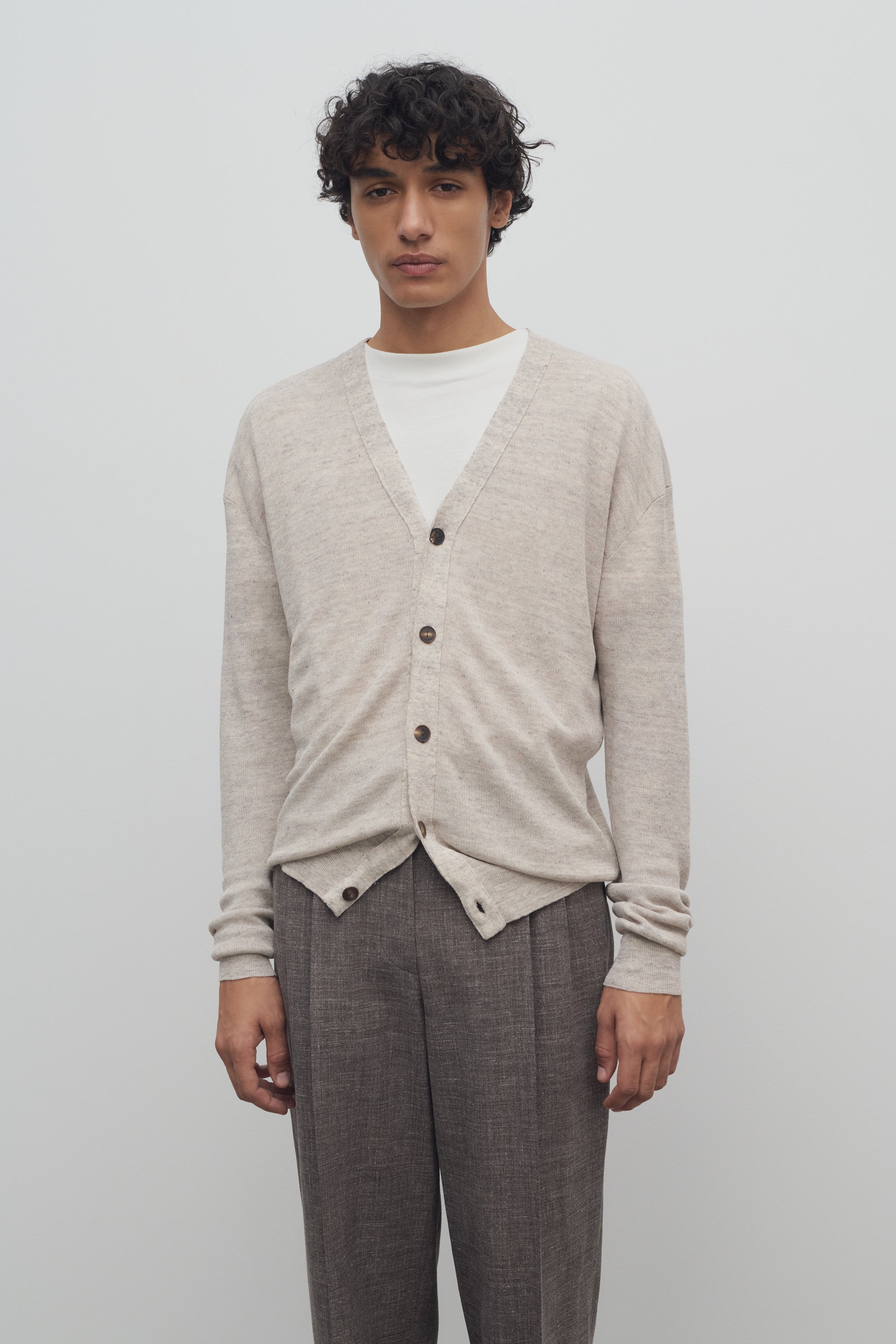 Leopold Cardigan in Cotton and Linen、mySite、aoinhome