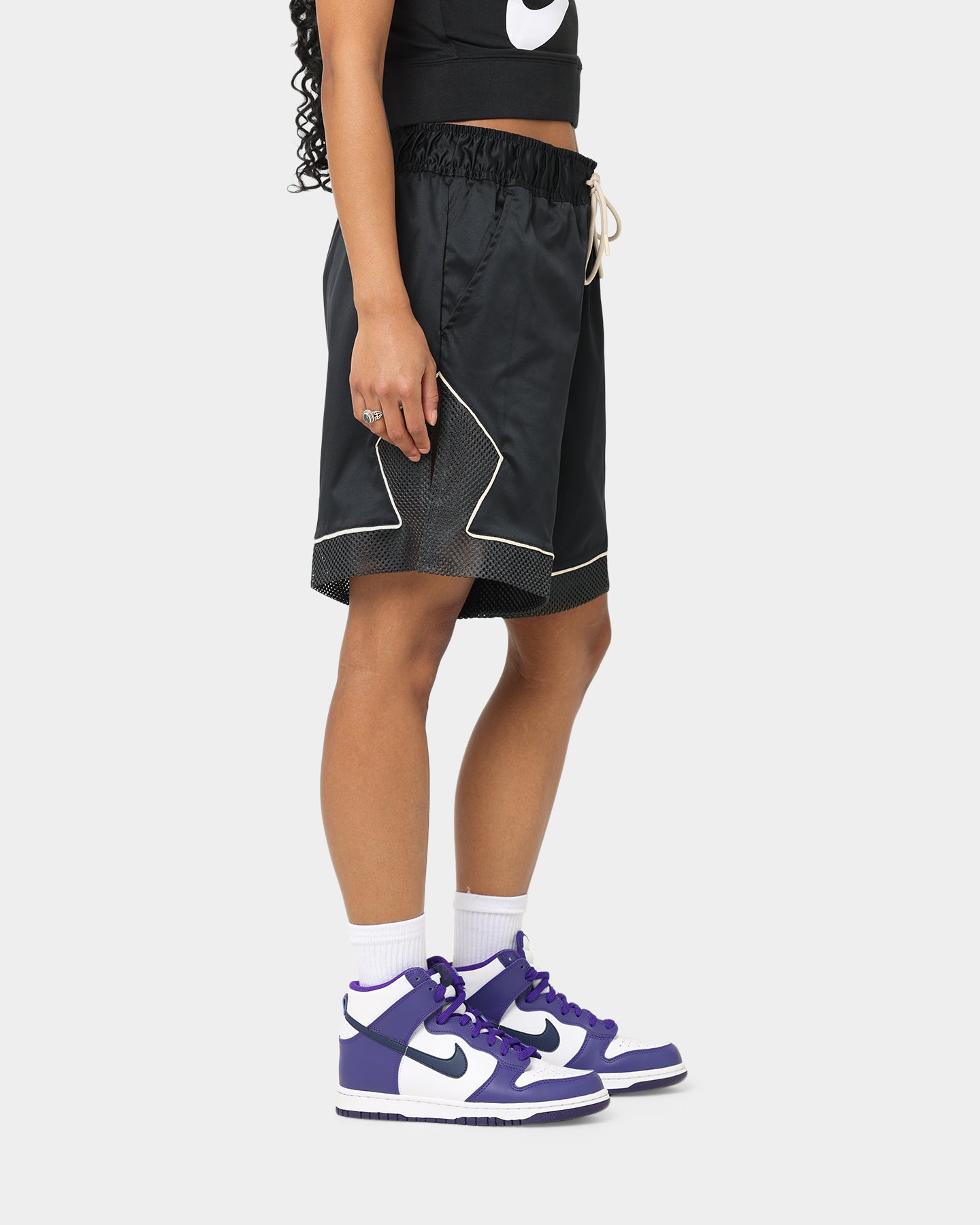 Jordan Women's Essential Diamond Shorts Black/Dark Smoke Grey/Sanddrift、mySite、zt4zffjzw