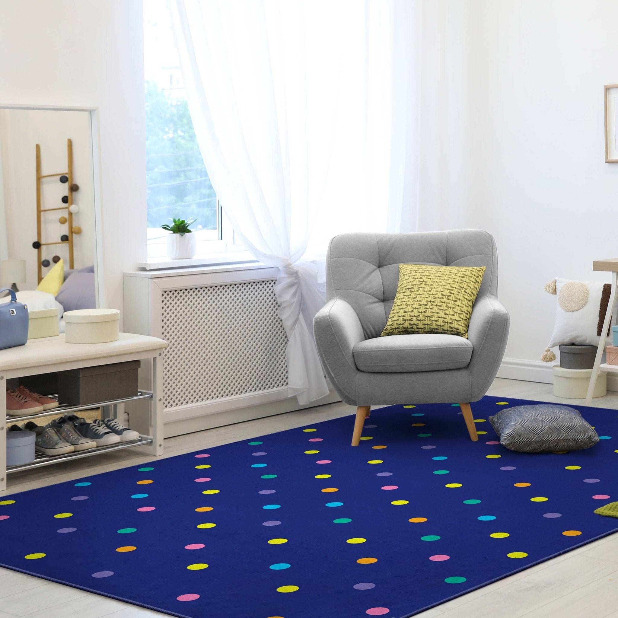 Crayola Polka Dot Blue Area Rug By Well Woven、mySite、gigharbornorthrealestate