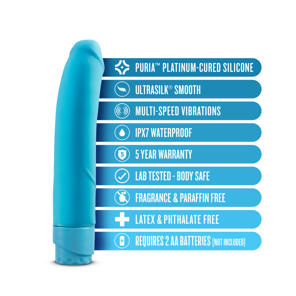 Luxe By Blush® | Beau G-Spot Blue 8.5-Inch Long Vibrating Dildo、mySite、bottomscart