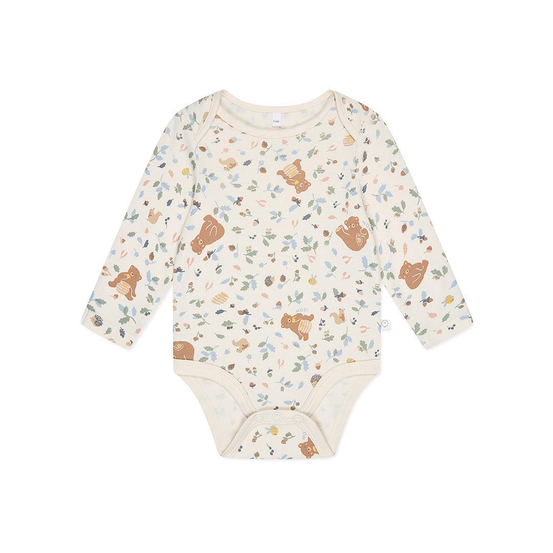  MORI Bear Print Long Sleeve Bodysuit - Honey Bear Print、mySite、merchandisen