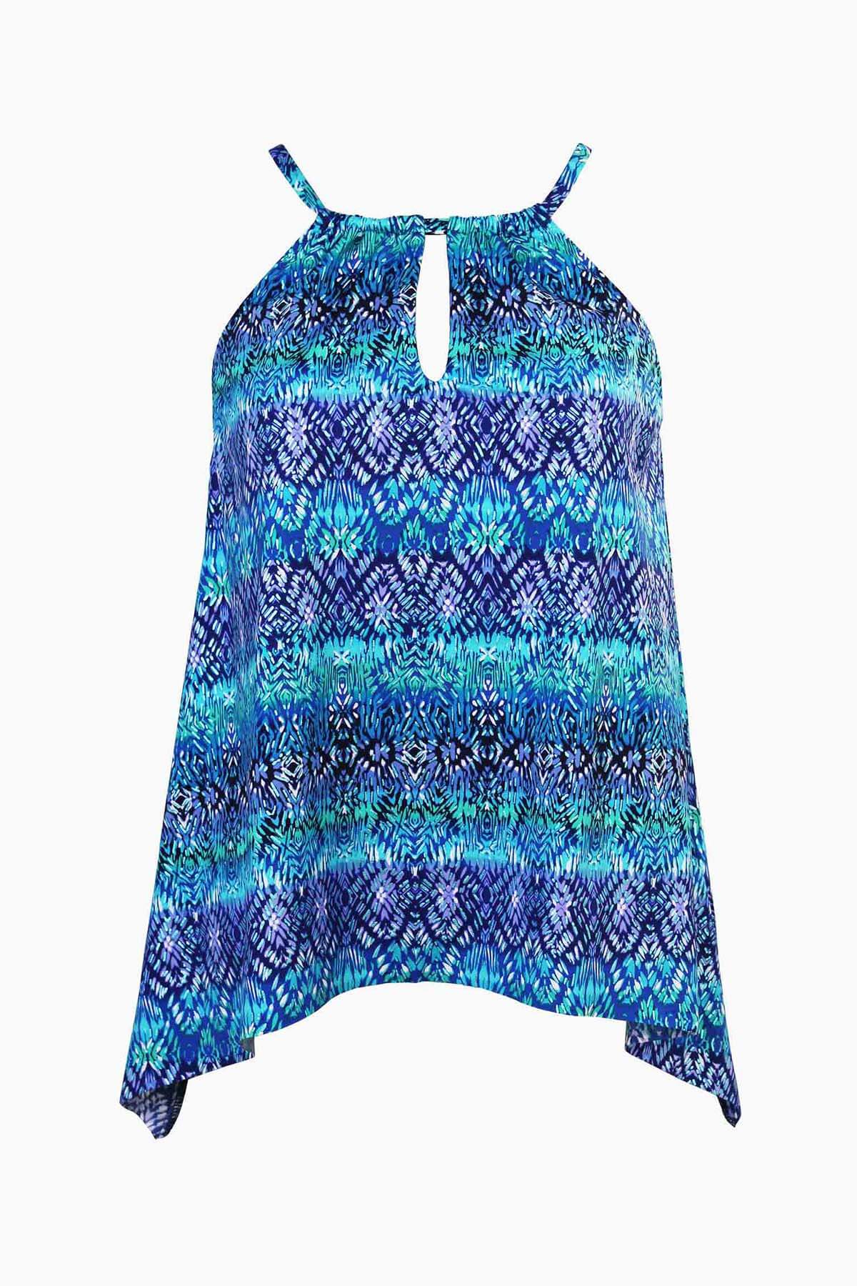  Peephole Tankini Top in Blue Curacao、mySite、justintrudeaud