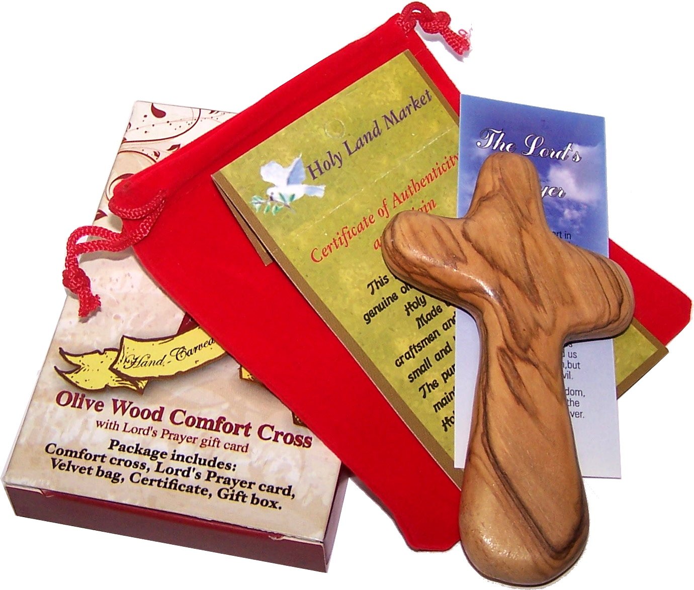  Holy Land Market Gift Package Includes Comfort Cross with Gift Box and Two certificates and Velvet Bag、mySite、elrpsem3k