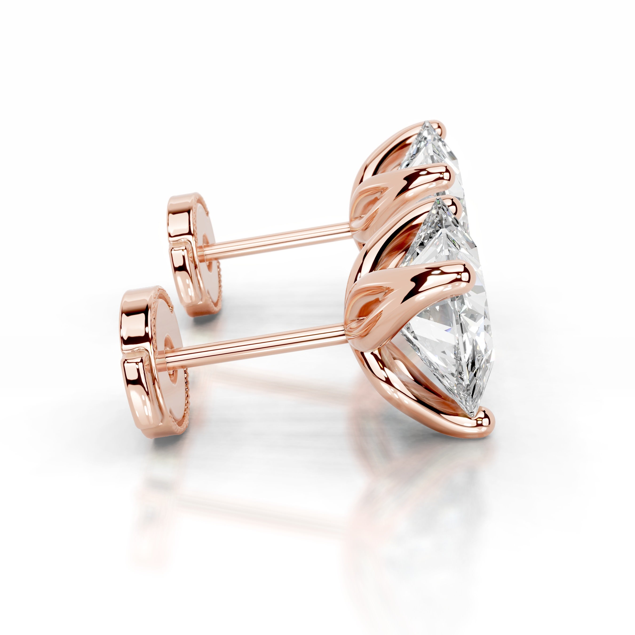 Doris Diamond Studs Earrings - 14K Rose Gold、mySite、hinf8tx79