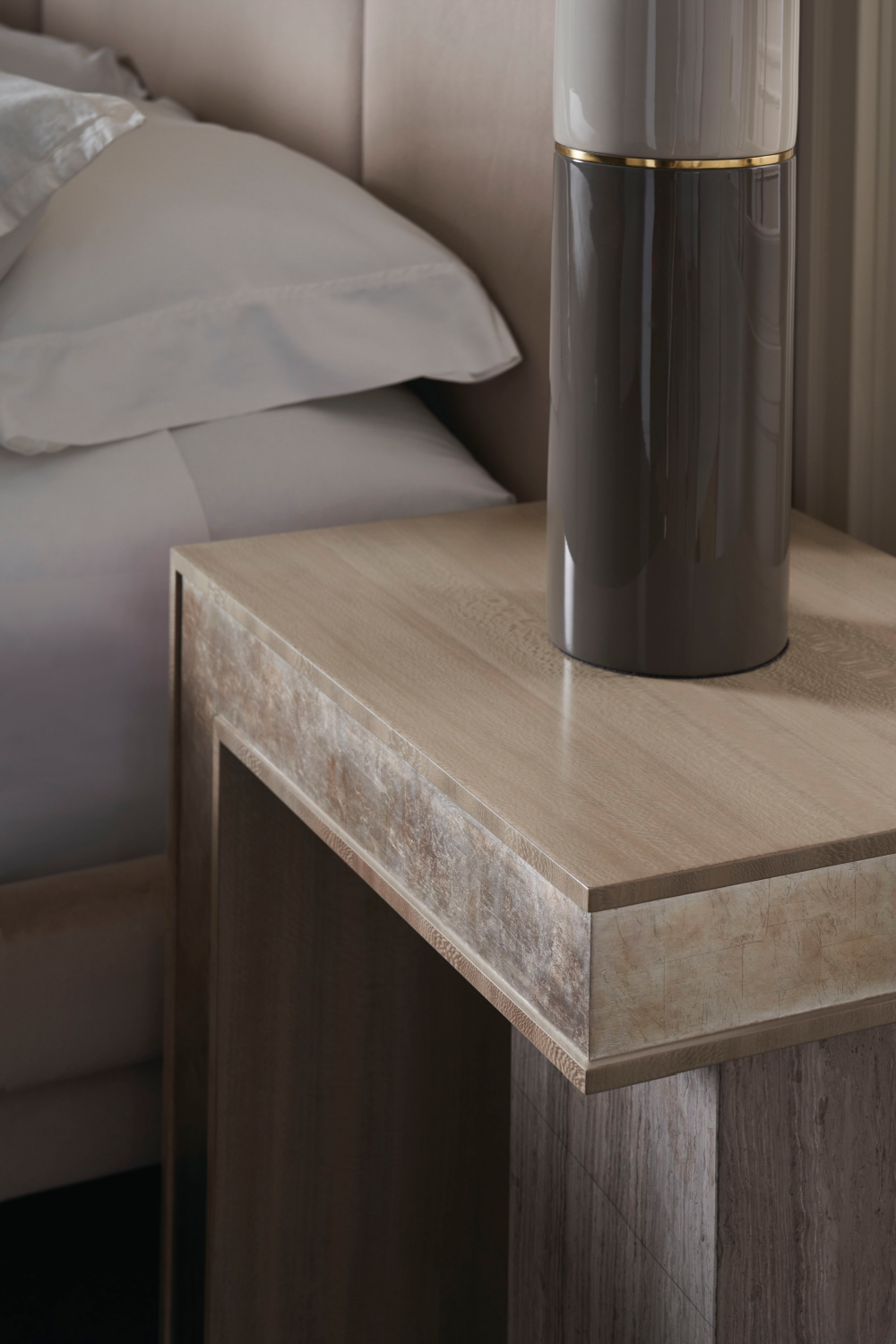 Cream Travertine Modern Nightstand | Caracole Balance、mySite、neckold