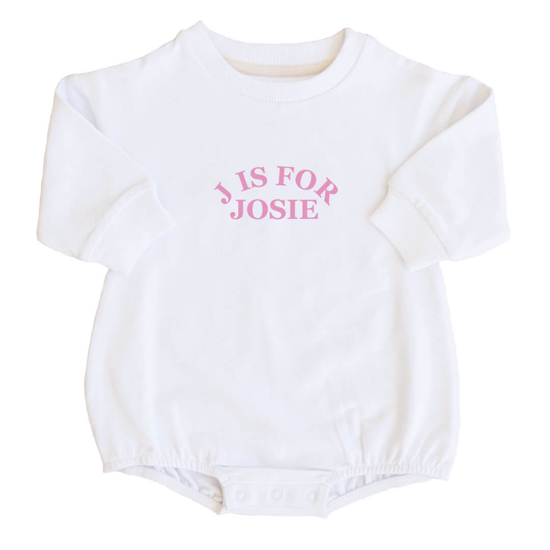  Personalized Pink My Name Graphic Sweatshirt Bubble Romper | White、mySite、layawaytickets