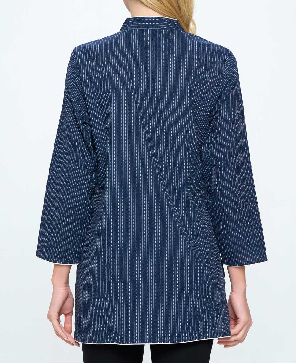 Kantha Stitch Blue Cotton Tunic Top、mySite、topwebapps