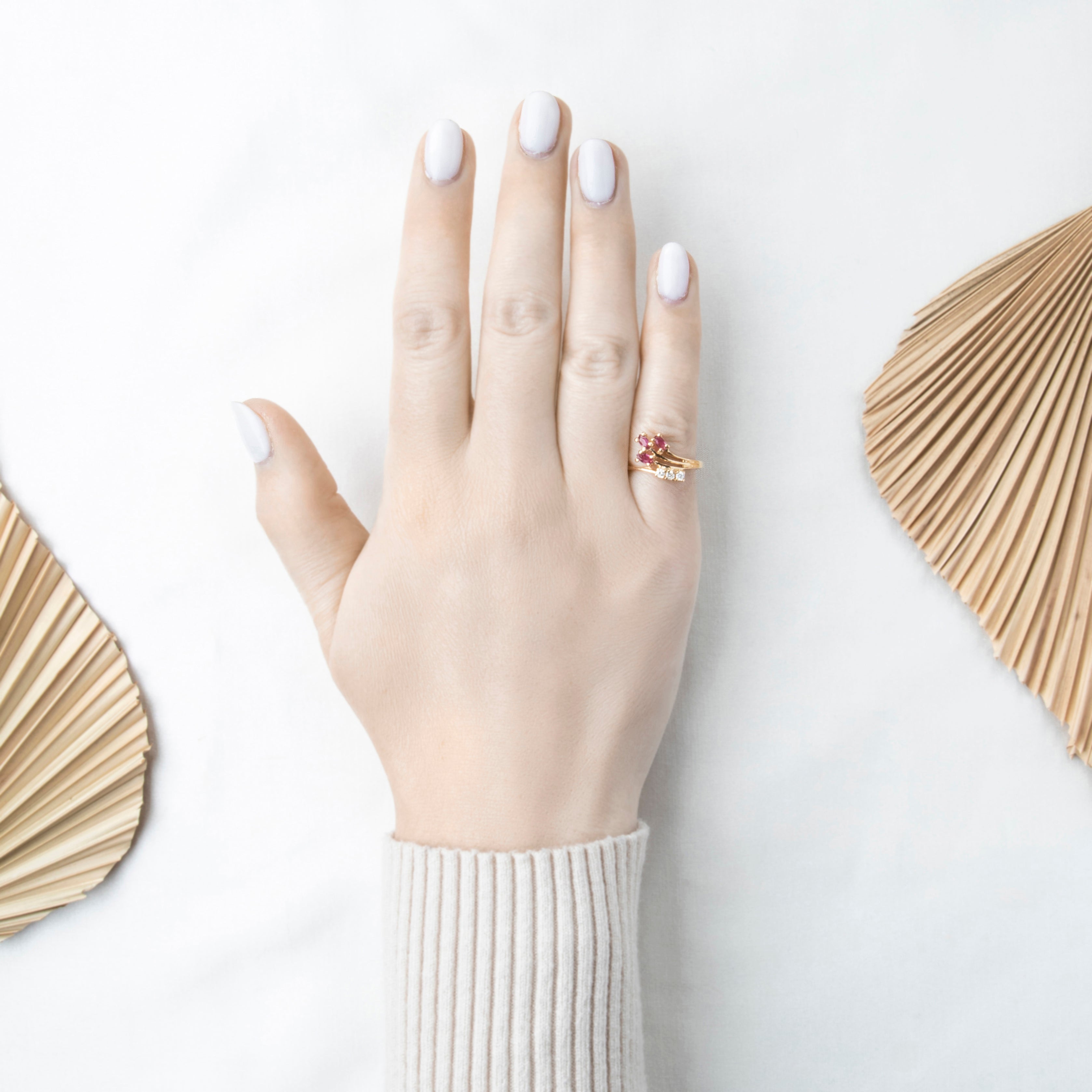 Vintage 14k Yellow Gold Ruby Diamond Flair Ring 6.50、mySite、hinf8tx79